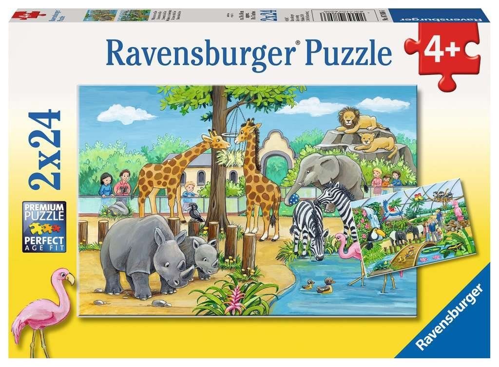 Ravensburger Puzzle 2x24Teile, Pz. Zoo Puzzleteile im Willkommen