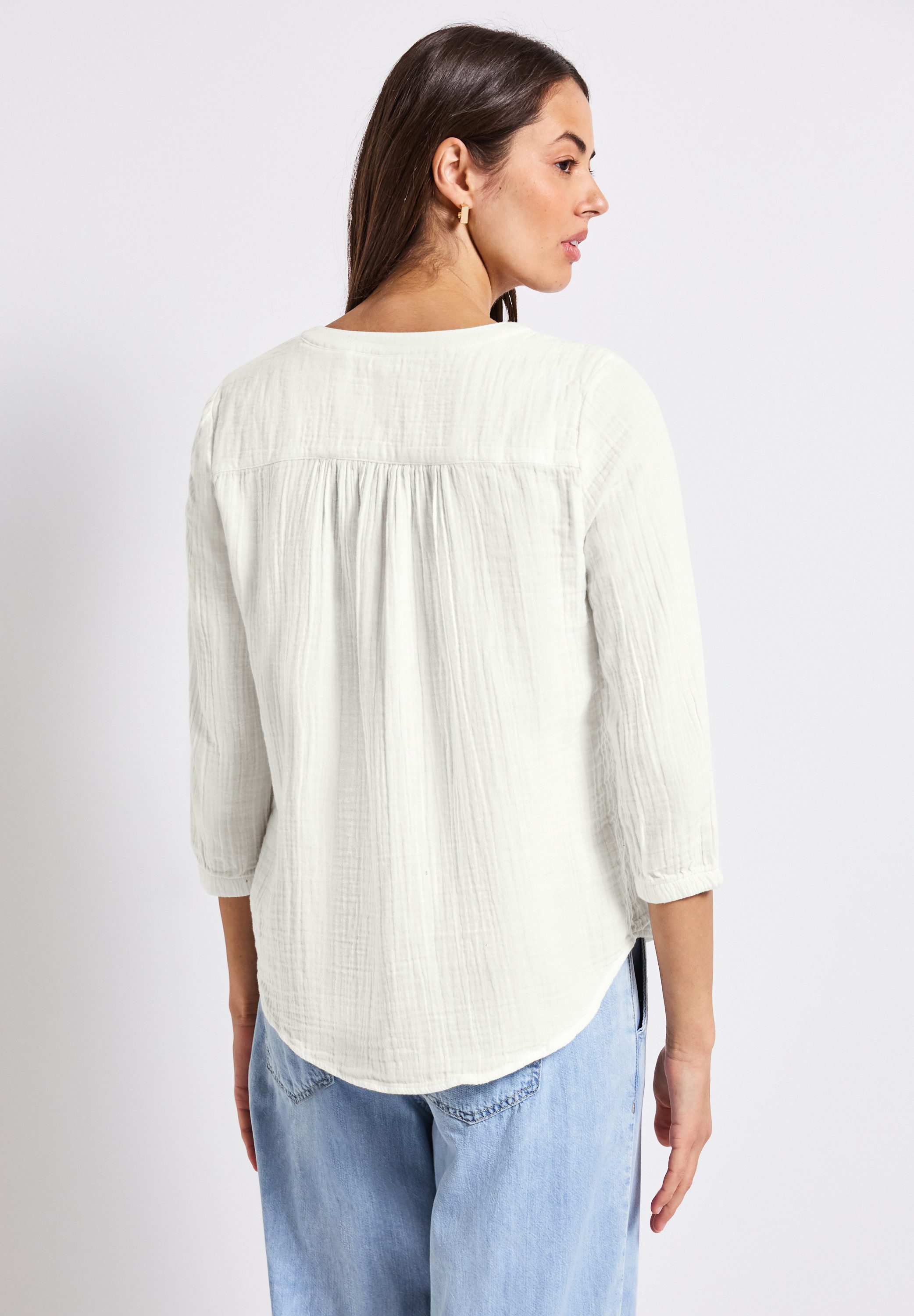 STREET ONE Hemdbluse 3/4-Arm im Musselin-Look günstig online kaufen