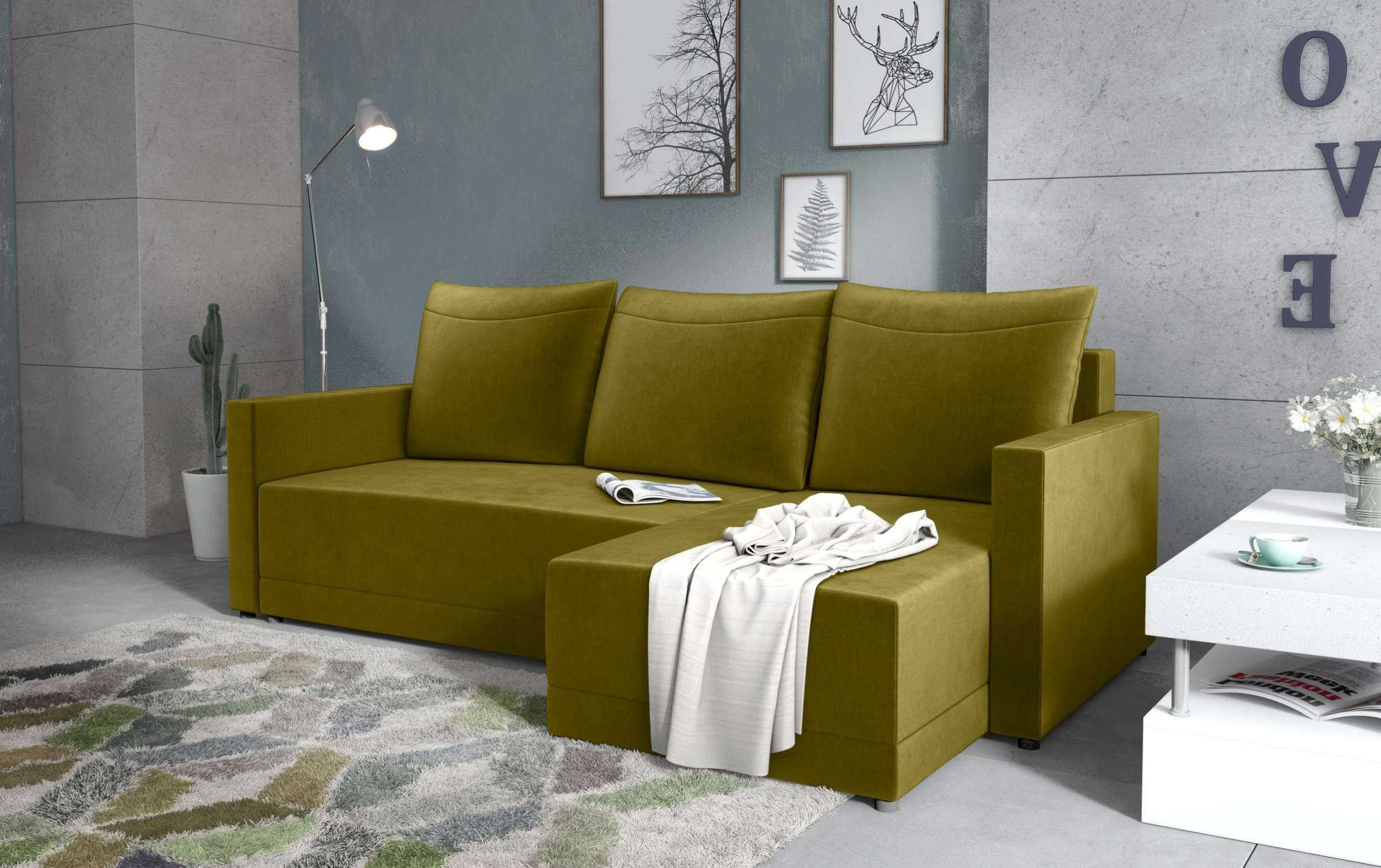 99rooms Ecksofa Tanita, L-Form, Eckcouch, mit Bettfunktion, Bettkasten, Ottomane links oder rechts bestellbar