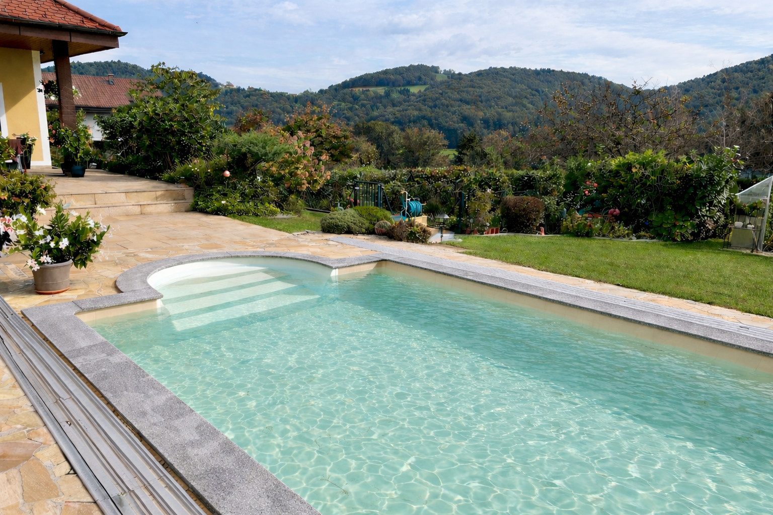 KWAD Schwimmbecken STYROPOR®STEIN POOL ALL INCLUSIVE, BxLxH: 300x600x150 cm (Set), mit Römertreppe inkl. Beckenrandsteine & Poolbeleuchtung