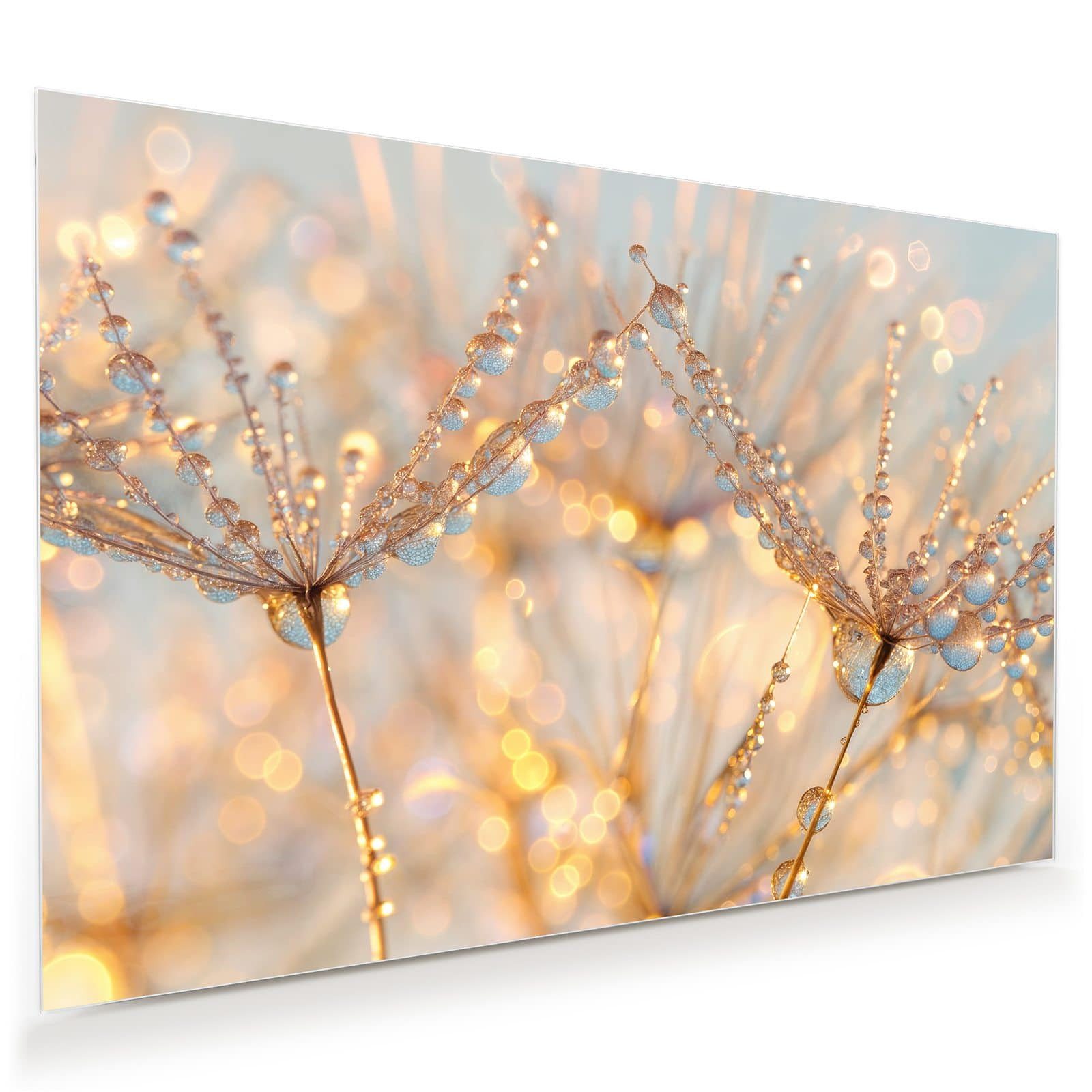 Primedeco Glasbild Wandbild Tautropfen Panorama mit Aufhängung, Blumen & Pf günstig online kaufen