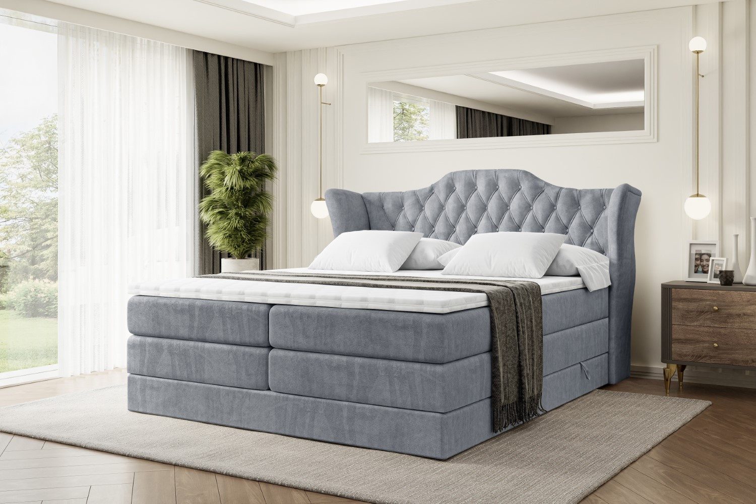 ALTDECOR Boxspringbett VILA KING (Multipocket-Matratze H4, H3 Matratze Bone günstig online kaufen