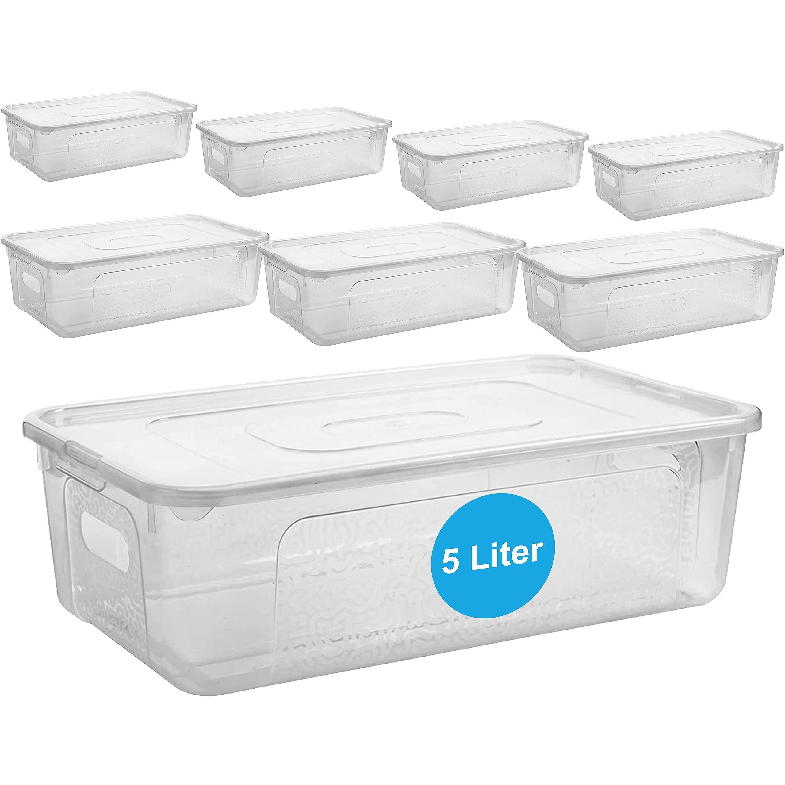 Centi Aufbewahrungsbox Aufbewahrungsbox mit Deckel stapelbar transparent (8er-Set)