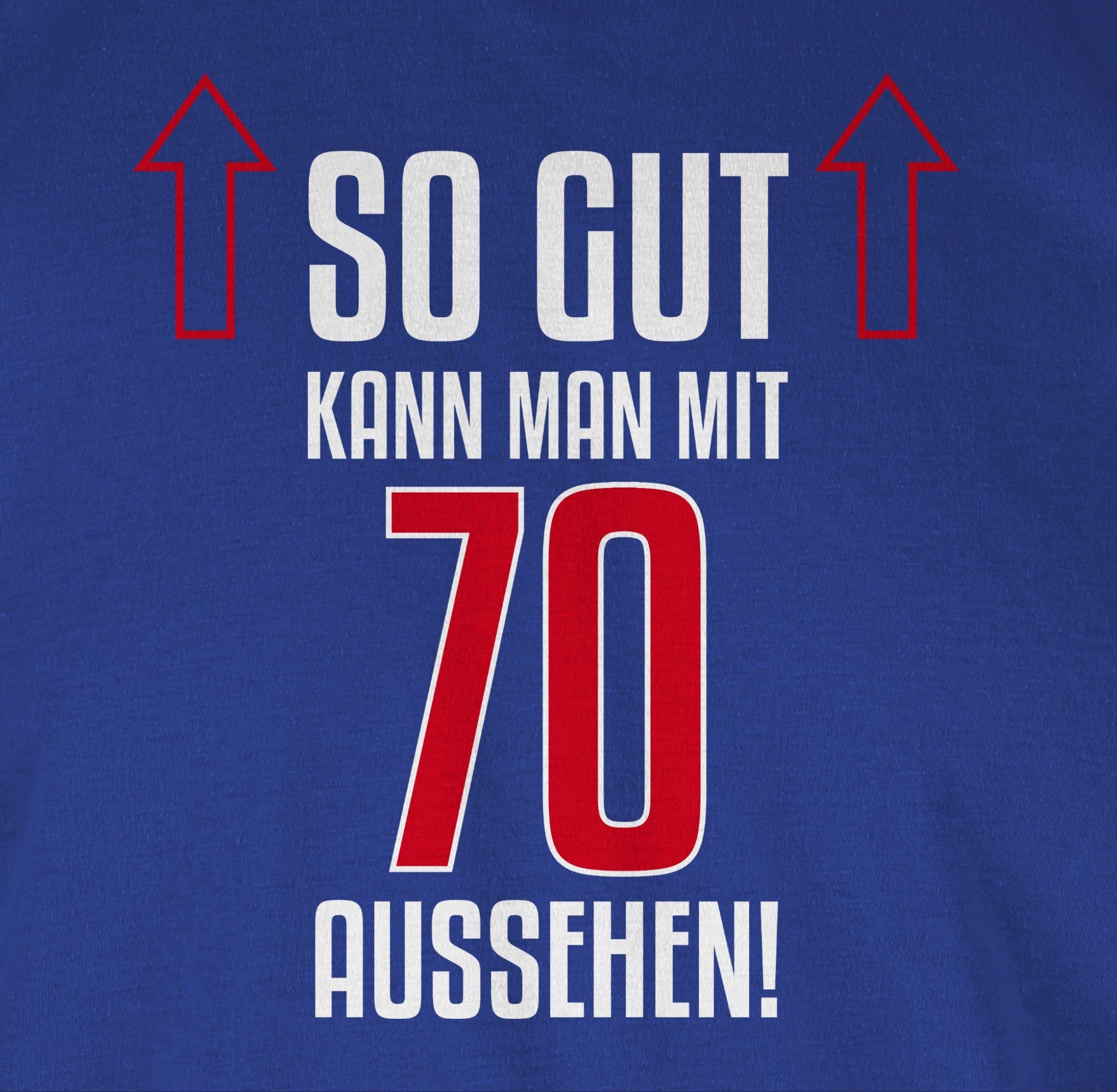 mit gut Royalblau T-Shirt siebzig 70. man 3 aussehen kann Geburtstag Shirtracer So