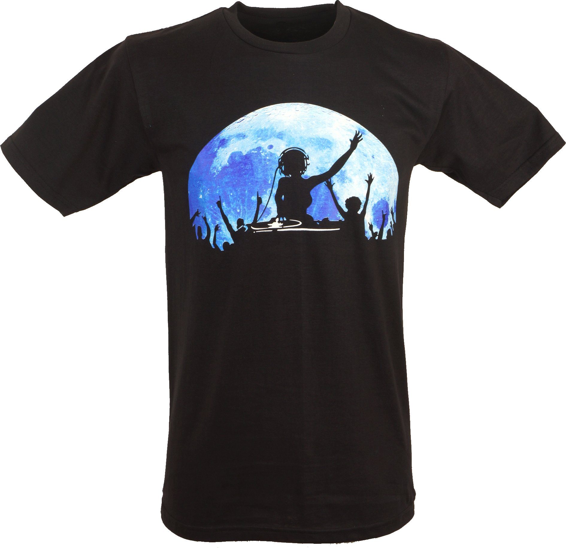 Guru-Shop T-Shirt Fun Retro Art T-Shirt `Fullmoon Party` - braun alternative Bekleidung