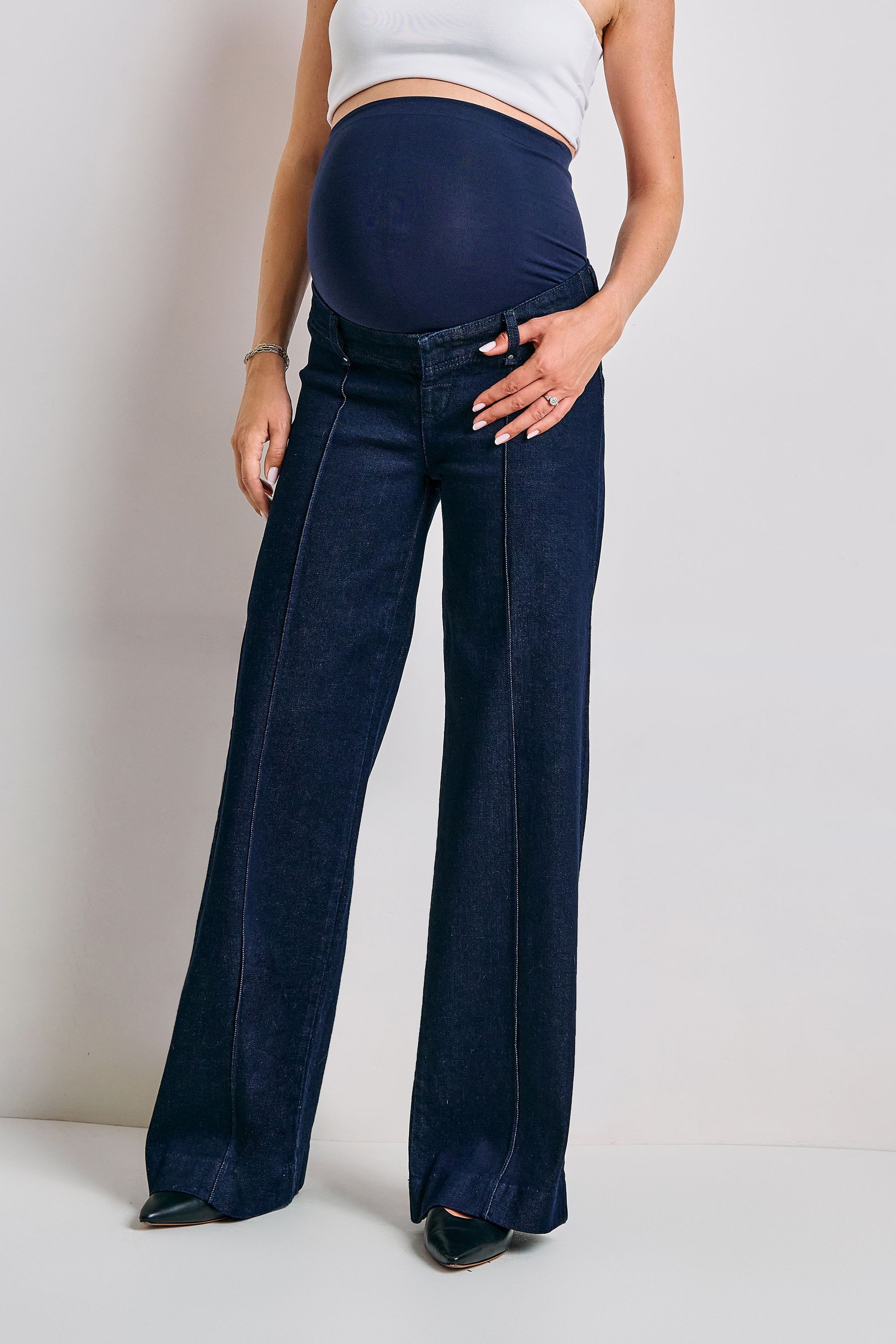 Seraphine Weite Jeans Seraphine Premium Regular Fit Jeans, Umstandsmode (1-tlg)