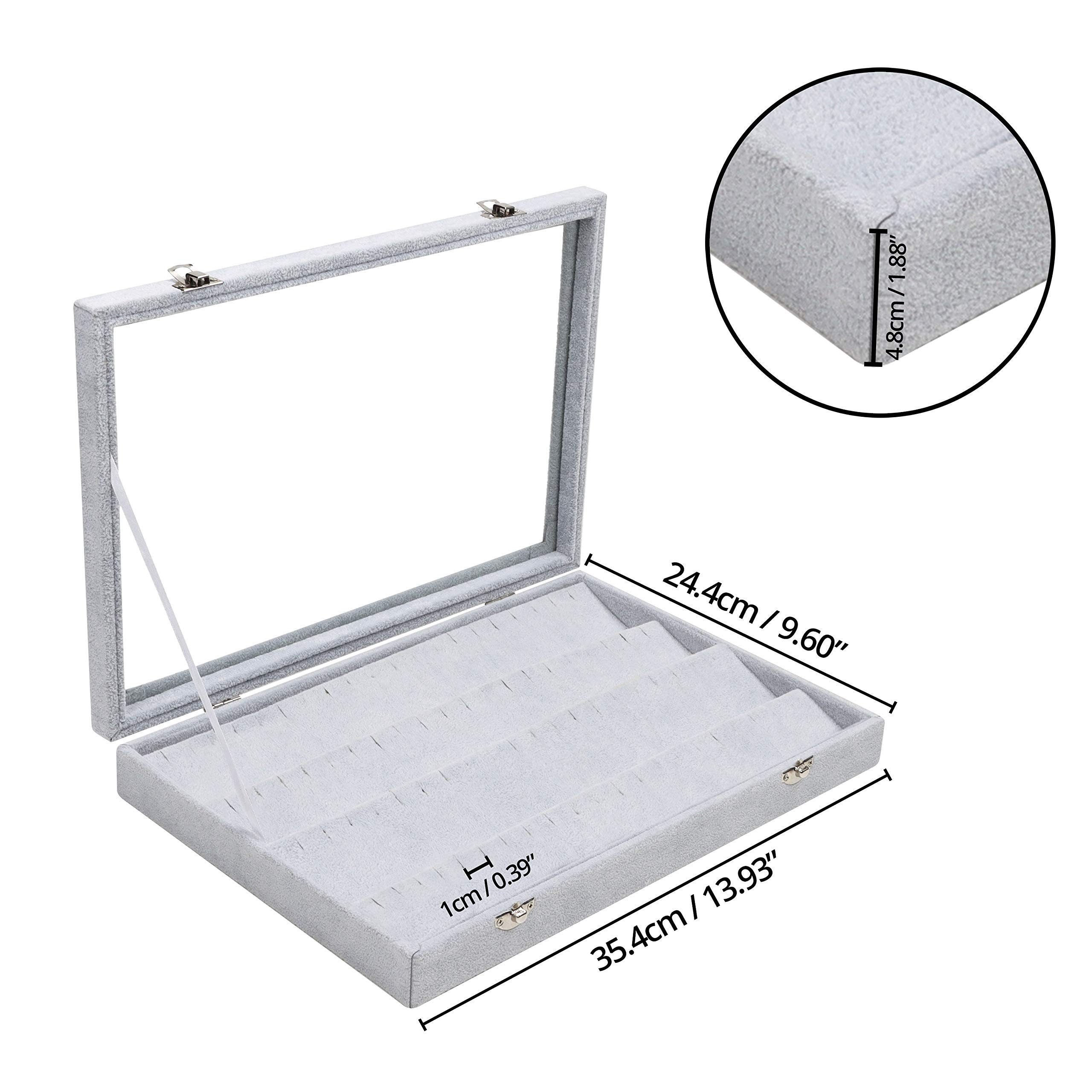 Belle Vous Schmuckständer Schmuckkasten mit 40 Fächern für Ohrringe in Grau günstig online kaufen