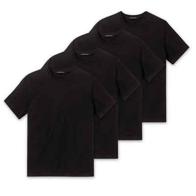 Schiesser T-Shirt Essentials (4-tlg) Rundhals-Ausschnitt