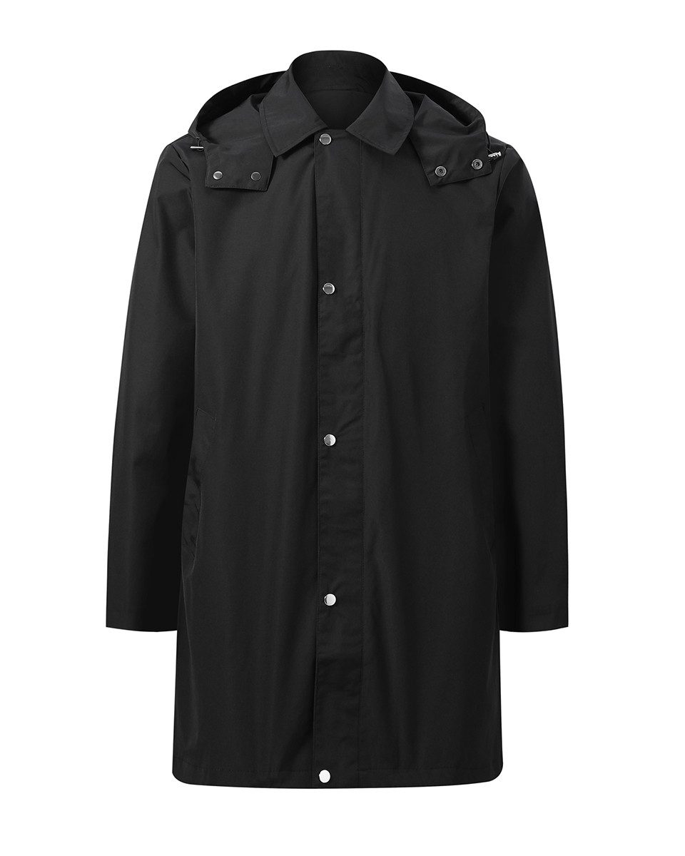 Allthemen Trenchcoat Herren Mittellanger Trenchcoat mit Kapuze Wasserabweisend Business