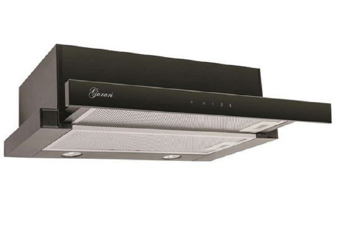 GURARI Flachschirmhaube GCH B 117 Bl Prime/4 GCH B 117 Bl Prime/4, Dunstabzugshaube 60 cm, in Schwarz,Schwarz Glas, 1000m³/h