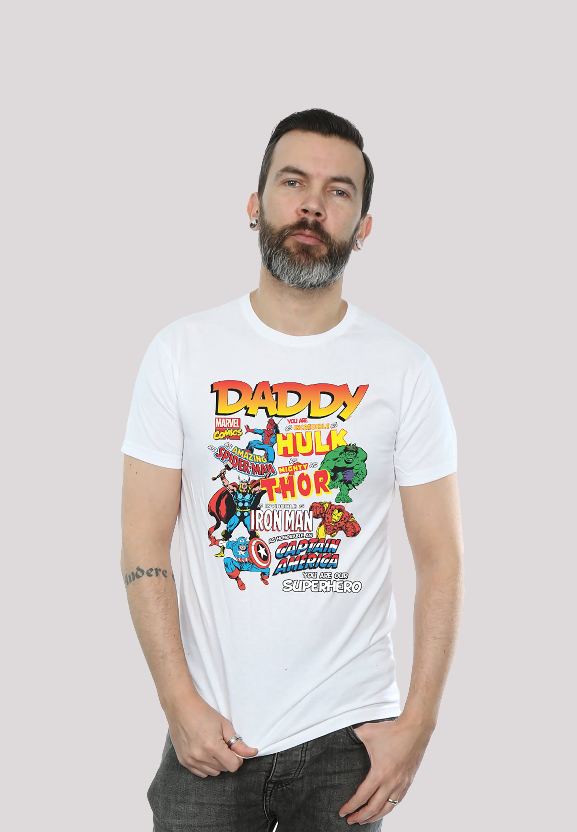F4NT4STIC T-Shirt Marvel Comics Our Dad Superhero Print weiß