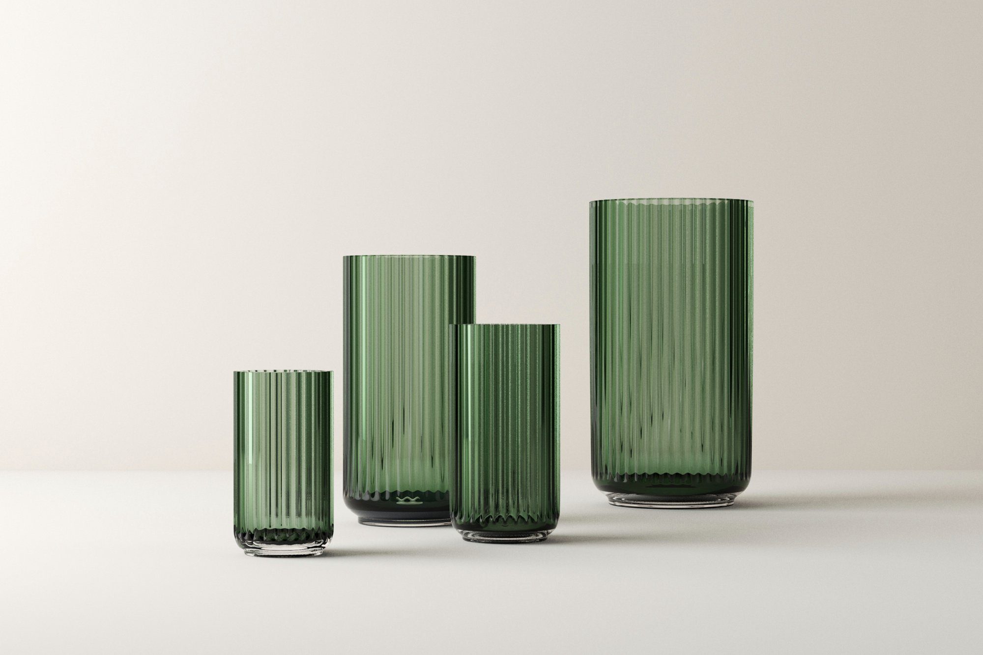 Vase glas H20.5 Lyngby Lyngby Lyngby mundgeblasenes green Porcelæn Porcelæn Dekovase copenhagen
