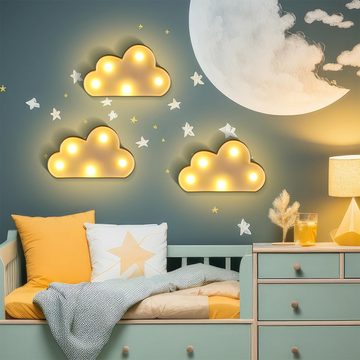 DOPWii Nachtlicht 6 Stück LED Wolke Lichter Dekoration, LED beleuchtete Wolke, Nachtlichter für Kinderzimmer, Babyzimmer Dekoration