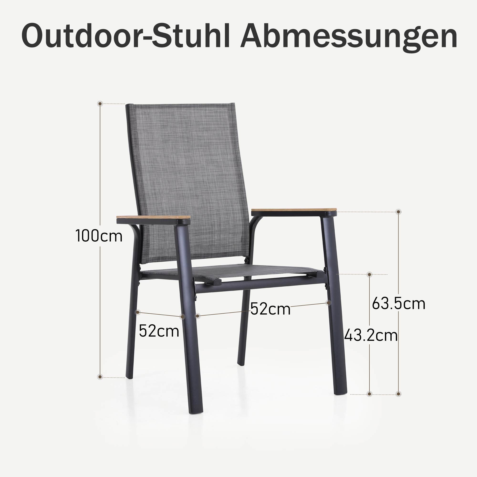 PHI VILLA Gartenstuhl (mit Textilene Stapelbare günstig online kaufen