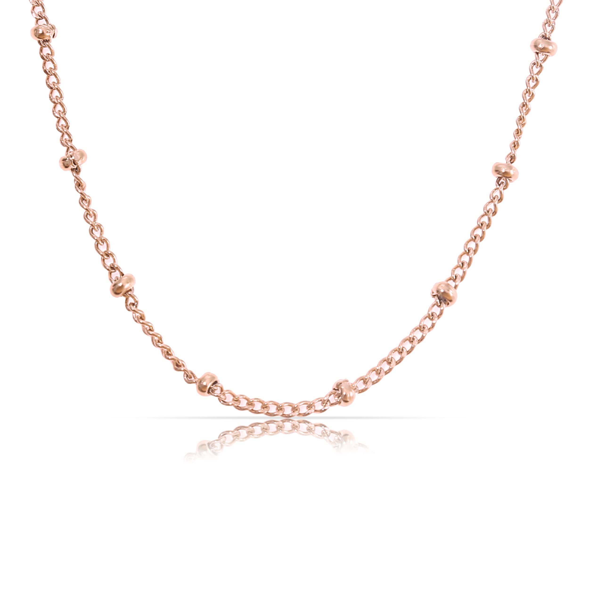 Made by Nami Edelstahlkette Minimalistische Halskette für Damen mit starkem Karabiner-Verschluss, Choker-Kette Frauen & Mädchen Filigrane Gliederkette
