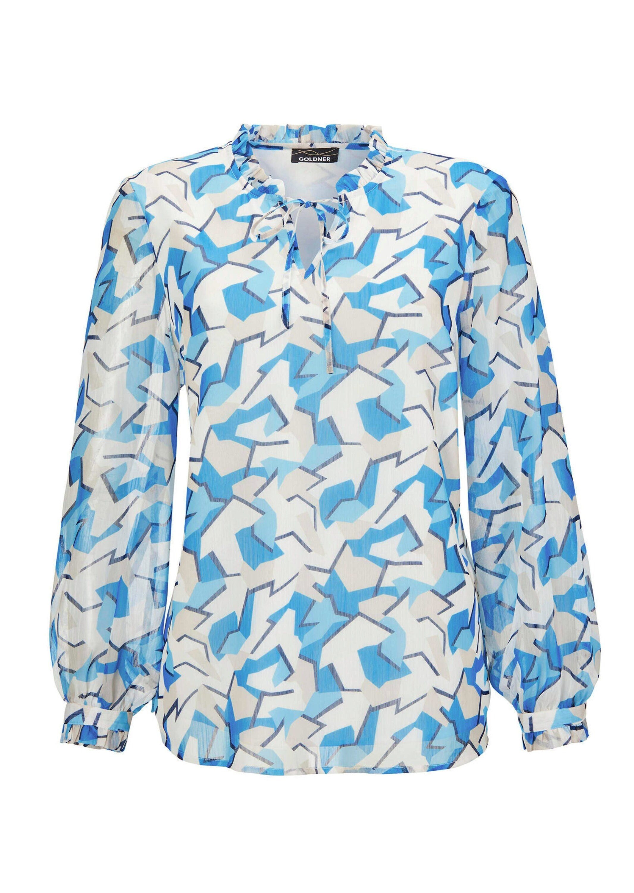 blau / gemustert