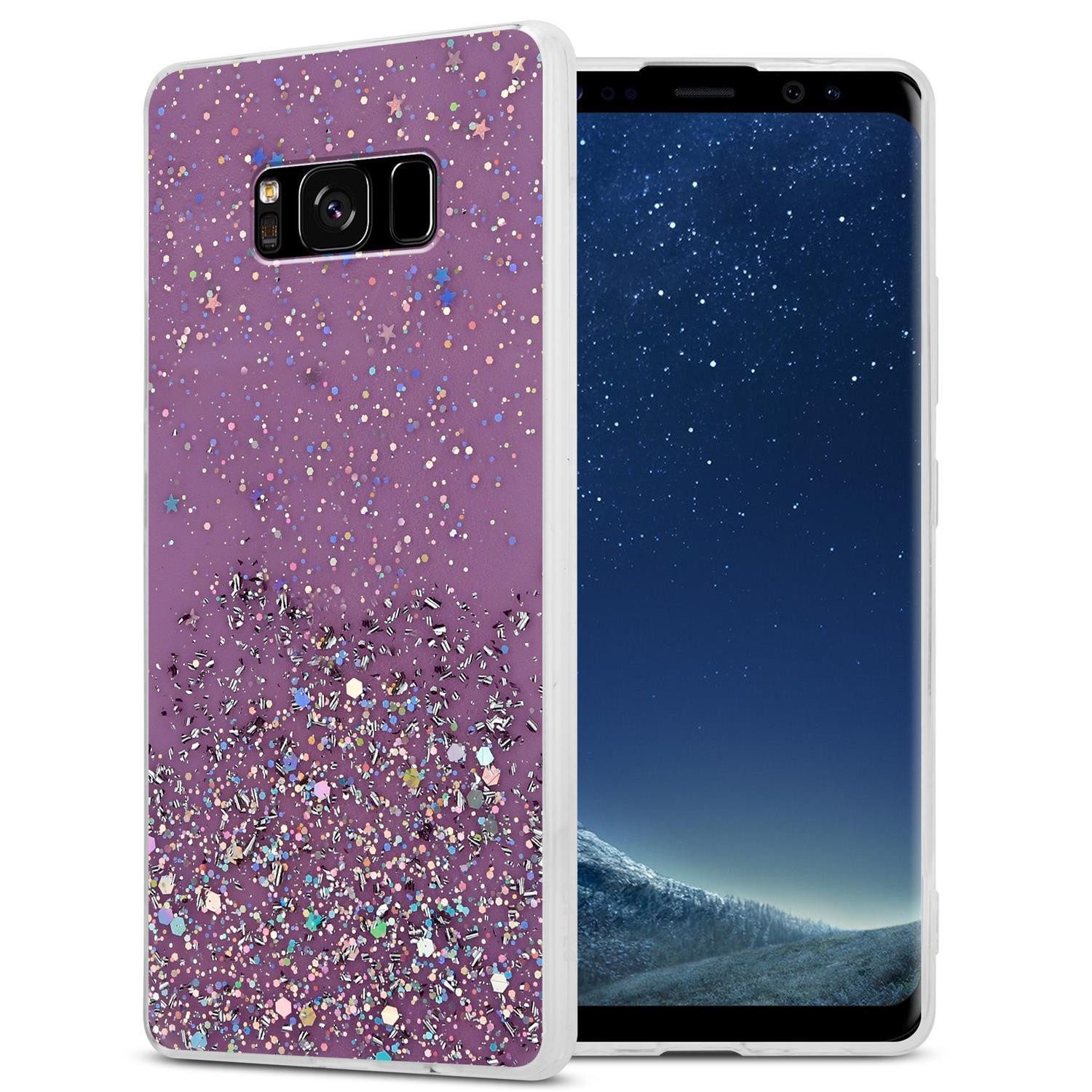Cadorabo Handyhülle für Samsung Galaxy S8 PLUS Hülle Samsung Galaxy S8 PLUS, Flexible TPU Silikon Handy Schutzhülle - Hülle - mit Glitzer