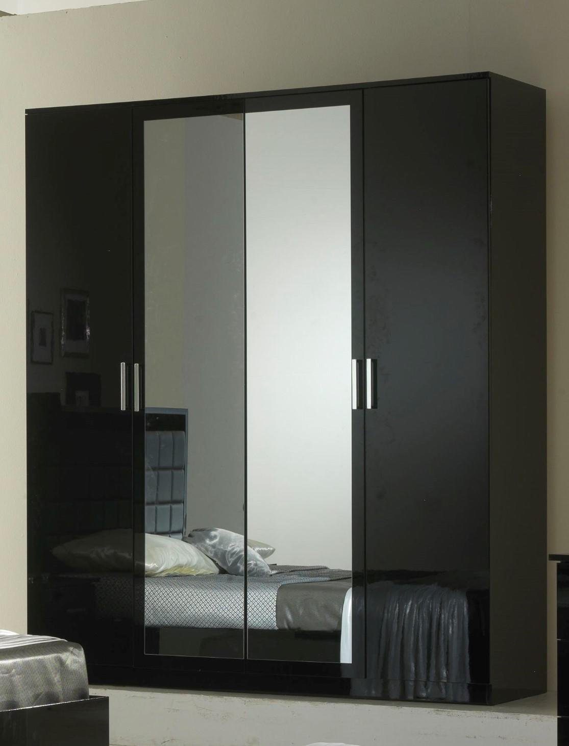 JVmoebel Kleiderschrank Hochglanz Kleiderschrank in Weiß mit eleganten Details Made in Europa