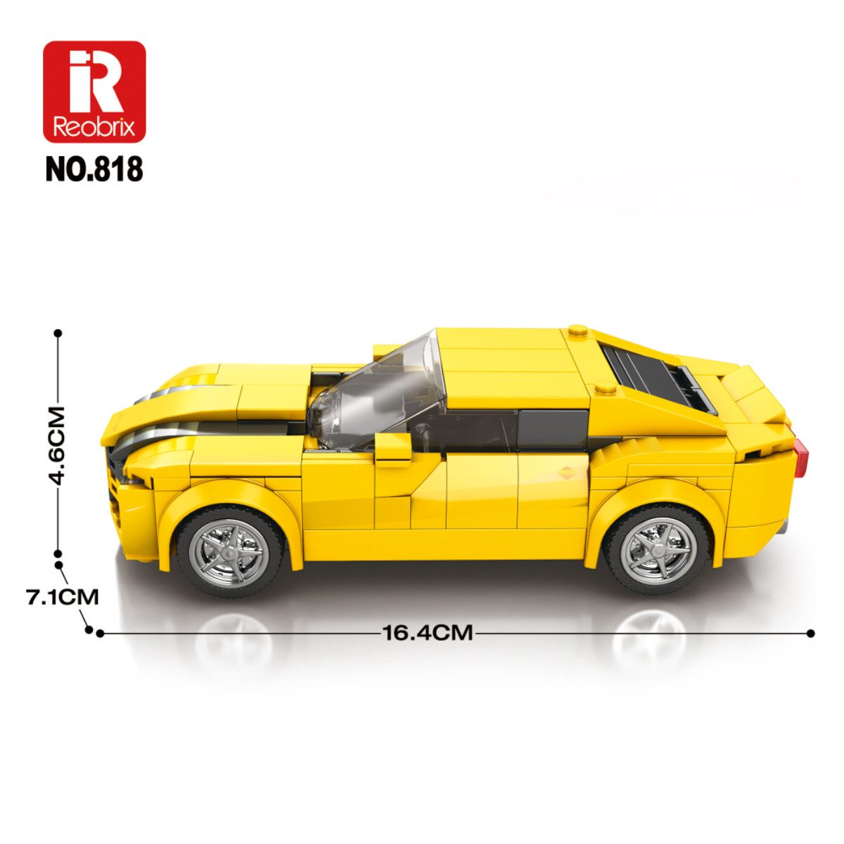 Reobrix 818 Spielbausteine, (Klemmbaustein Set, Bauset bestehend aus 327 Teilen), Sportliches Modell im Maßstab 1:24