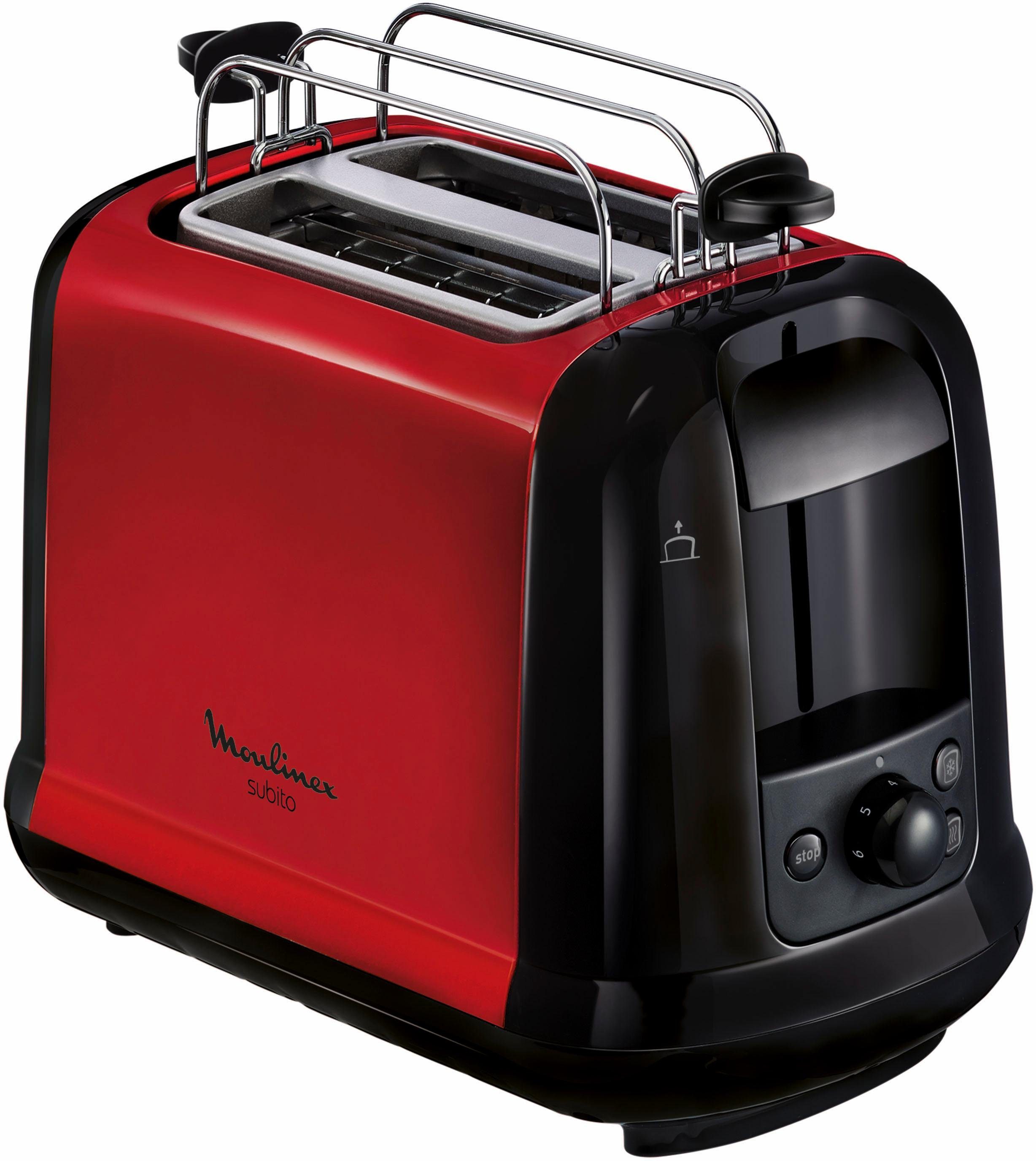Moulinex Toaster LT261D Subito, 2 kurze Schlitze, für 2 Scheiben, 850 W, Anhebevorrichtung, 7 Bräunungsstufen, Krümelschublade