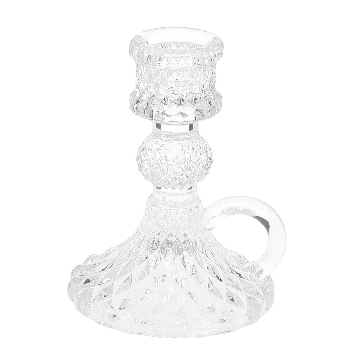 Tischvase Glas-Kerzenhalter mit Henkel 10,5 cm für Stabkerzen 4er Set