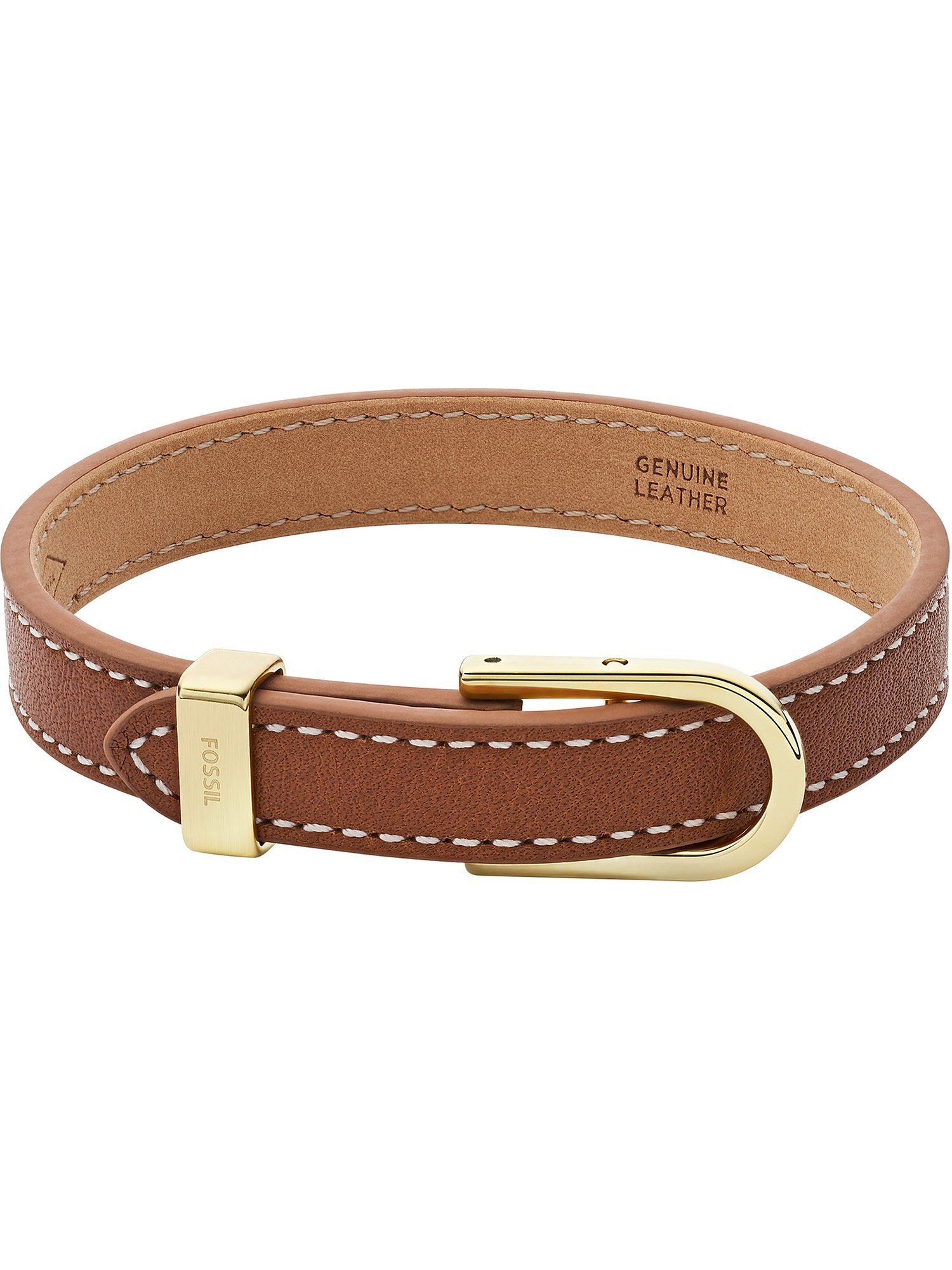 Armband Fossil Damen-Armband Leder, Edelstahl