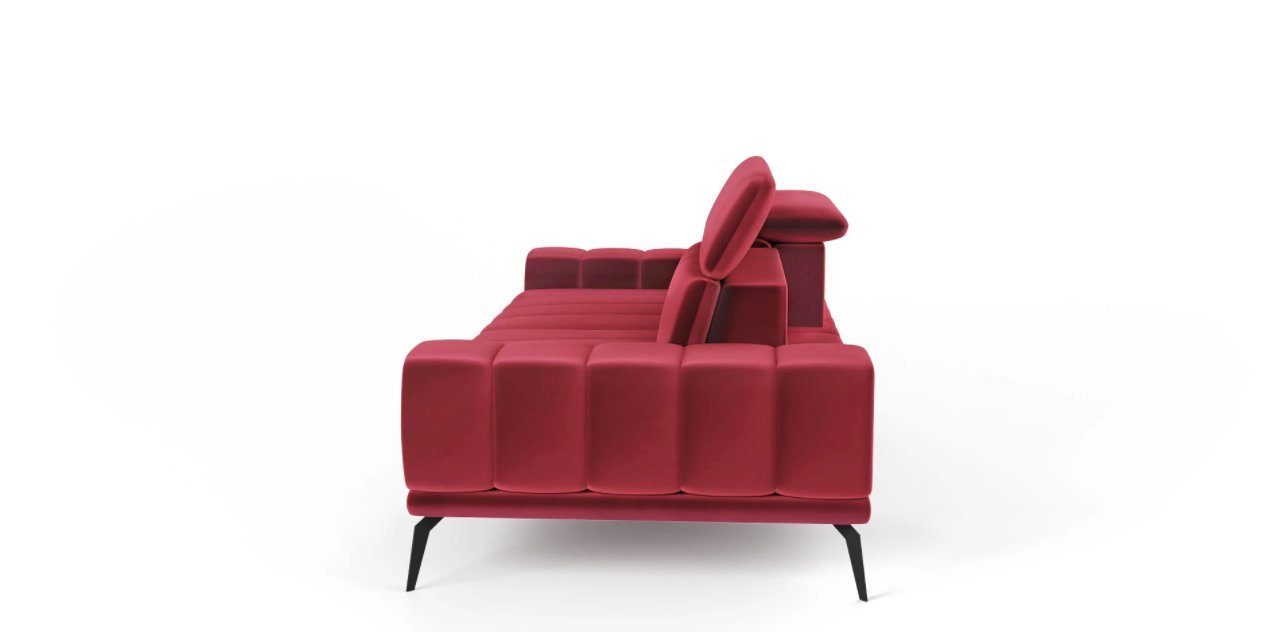 Siblo 3-Sitzer Modernes Dreisitzer Sofa 3-Sitzer 3 Sofa Metallfüße - Rot - Salvio