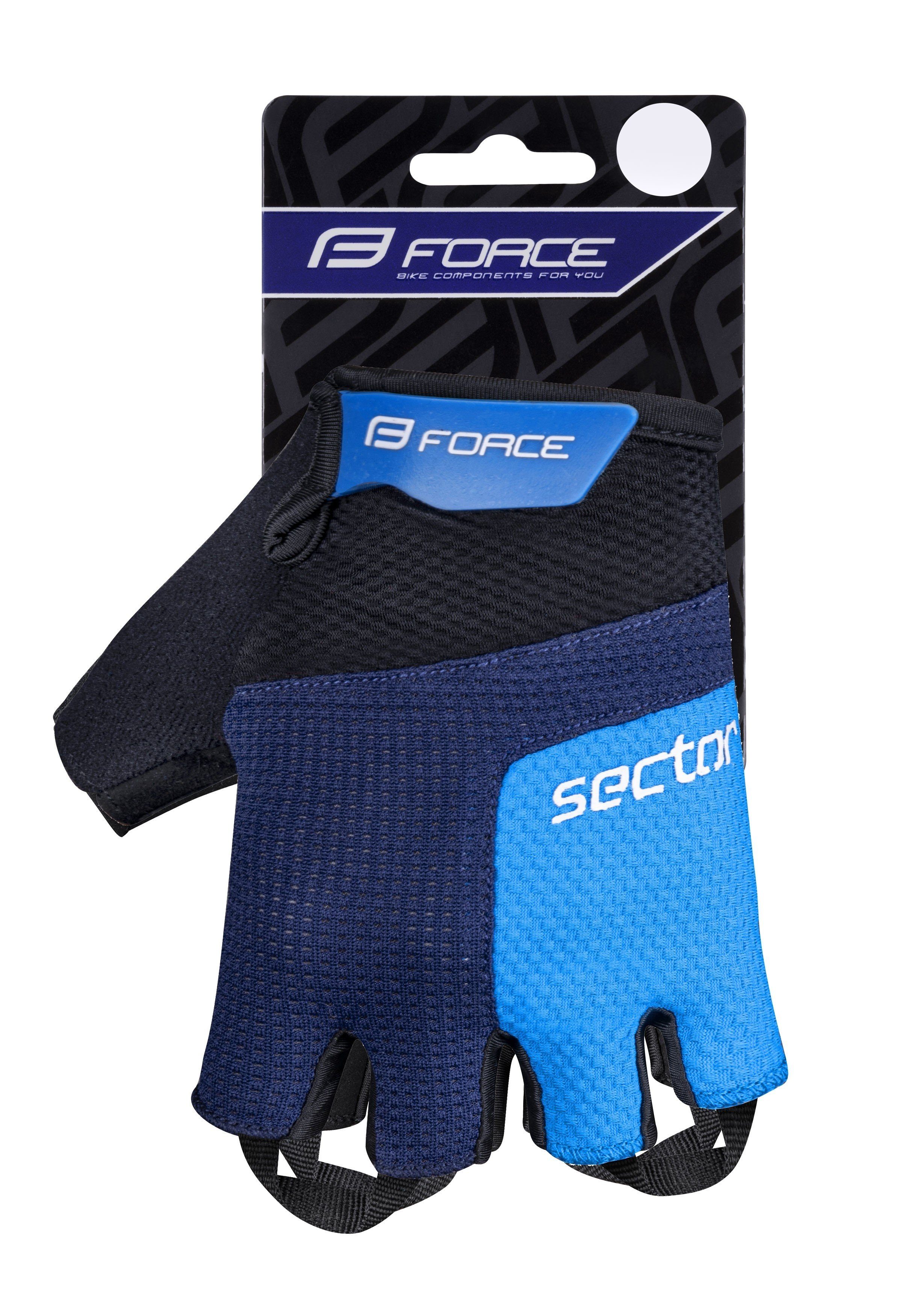 FORCE gel Fahrradhandschuhe FORCE blue black SECTOR Handschuhe