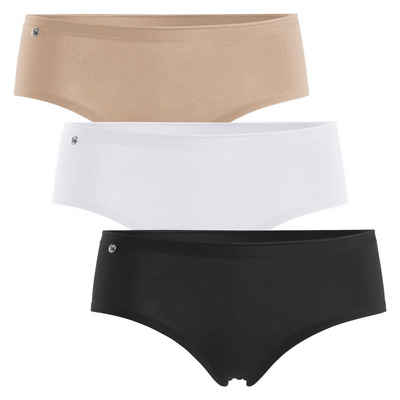 celodoro Panty Damen Basic Panty (3er Pack) Hipster Slip mit Zier-Logo