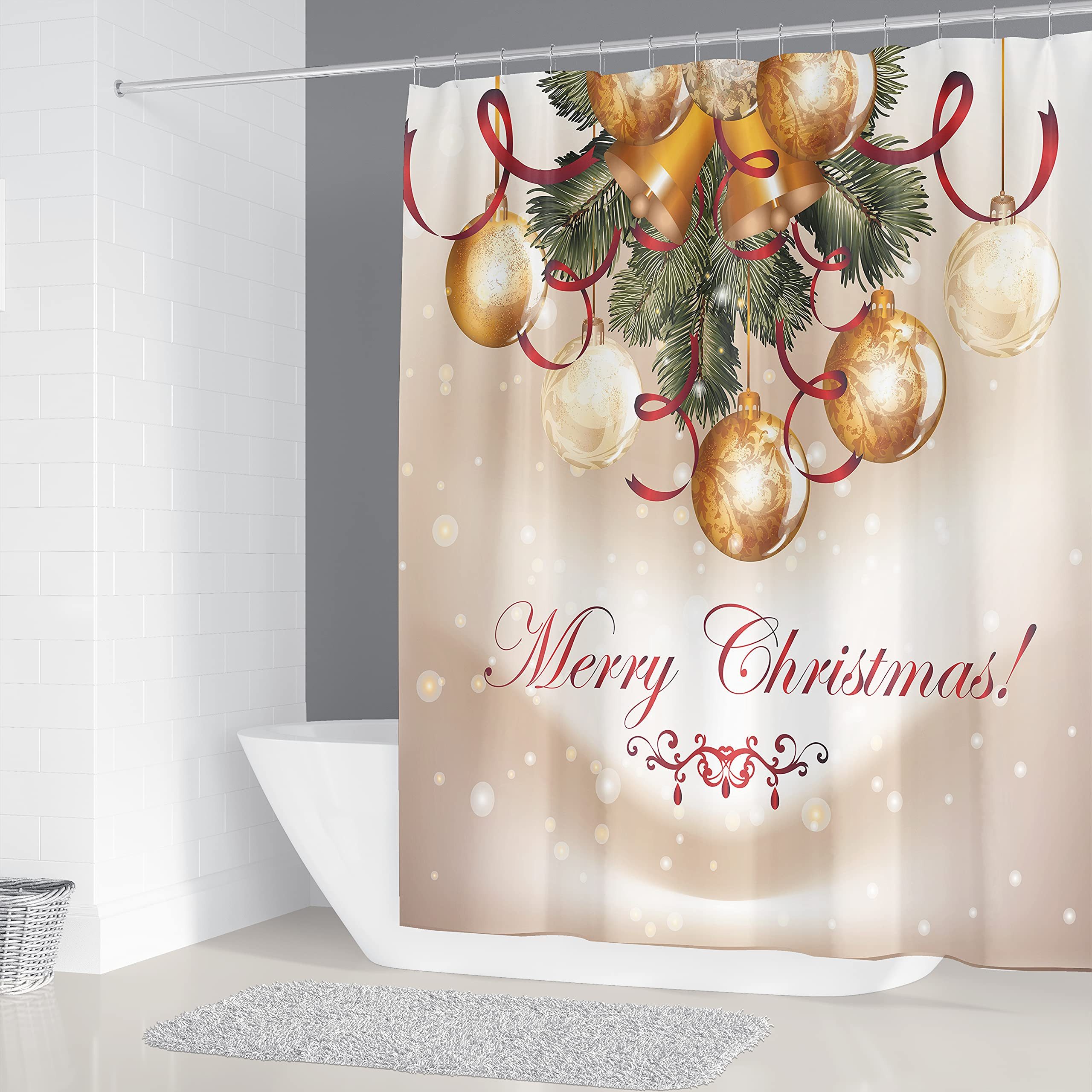 M&W DAS DESIGN Duschvorhang Shower curtains 180x200 Anti schimmel Weihnachts