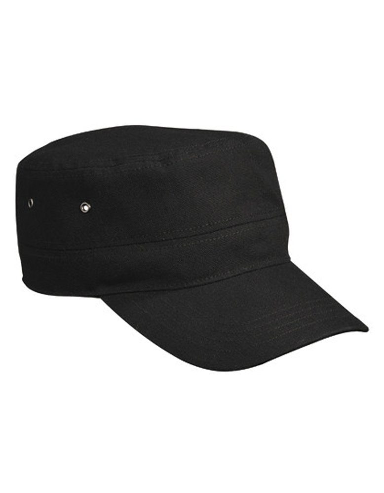 Myrtle Beach Army Cap Cuba-Cap Trendiges Cap im Militar-Stil aus robustem Baumwollcanvas Black