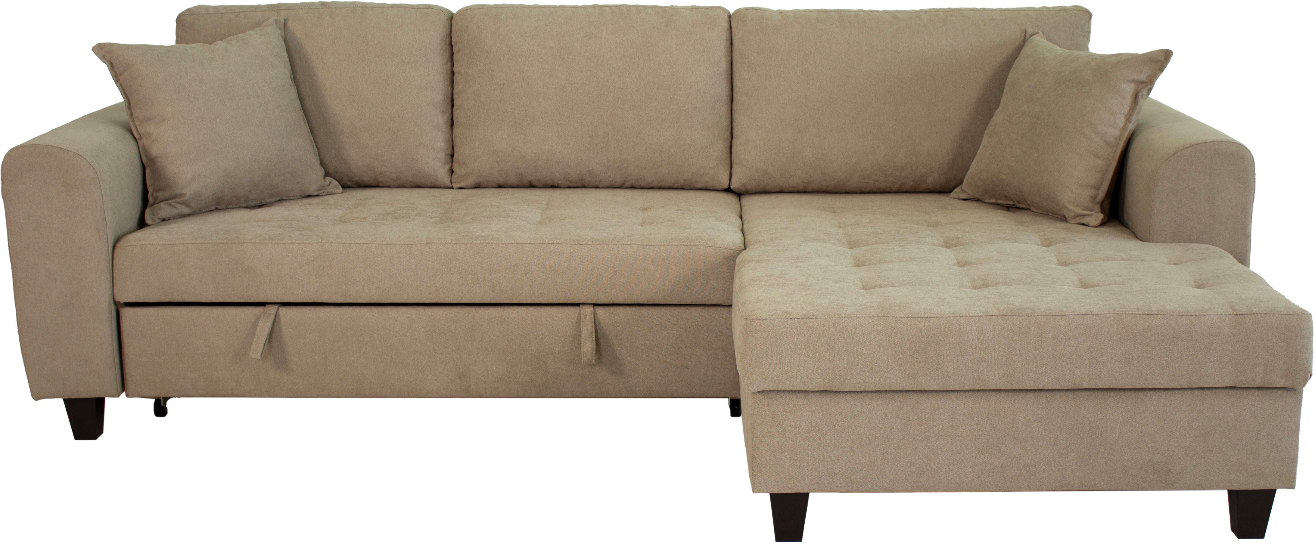 Trends by HG Ecksofa Moritz L-Form, B: 265 cm, mit Schlaffunktion, Bettkasten & Zierkissen
