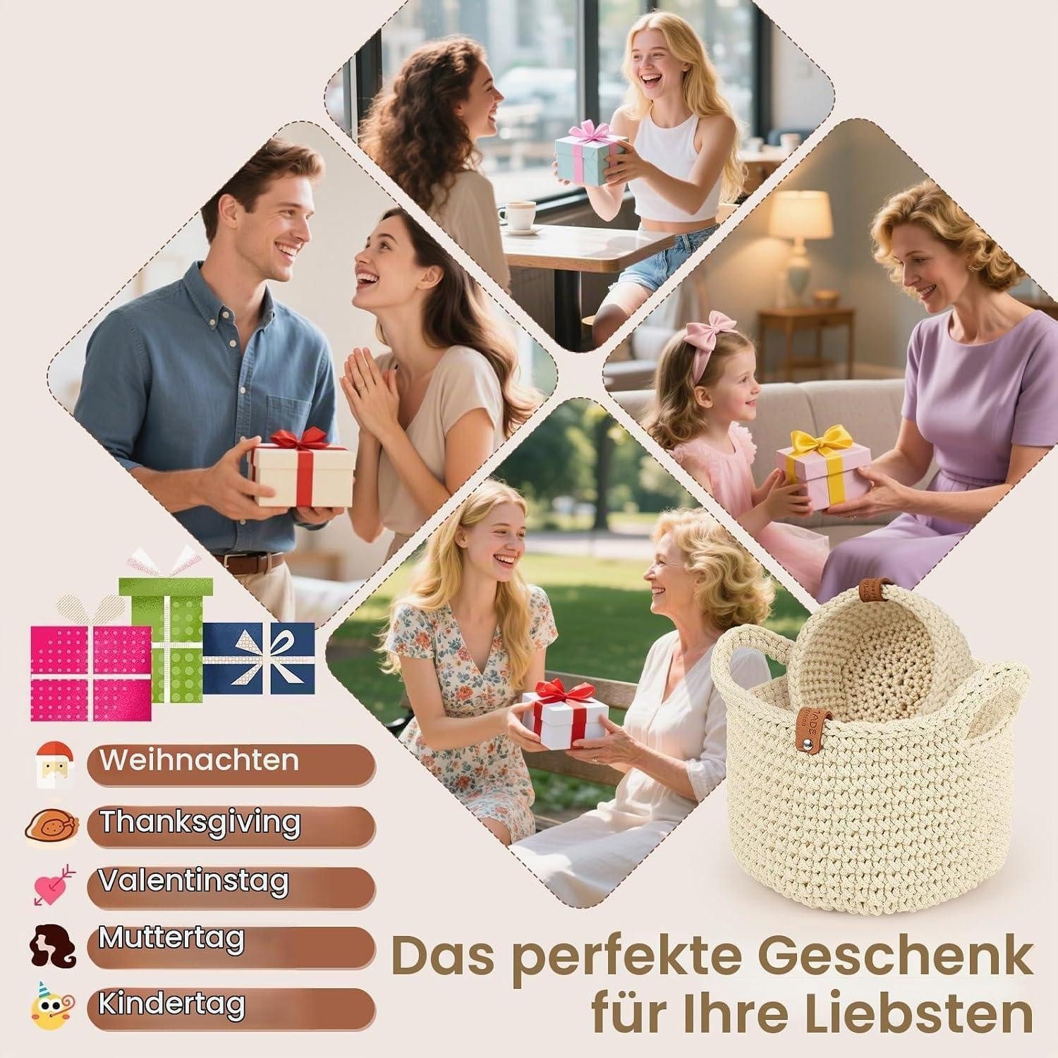 LuxusKollektion Häkelnadeln Häkelkorb Set für Anfänger, Beige, 1 St.