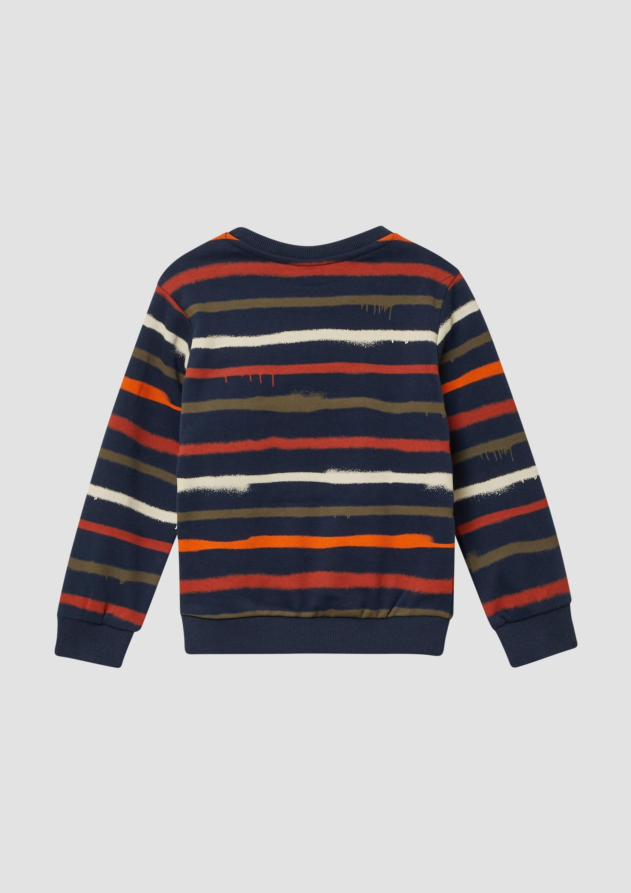 s.Oliver Sweatshirt Sweatshirt Sweatshirt mit All-over-Print und kleinem Fo günstig online kaufen