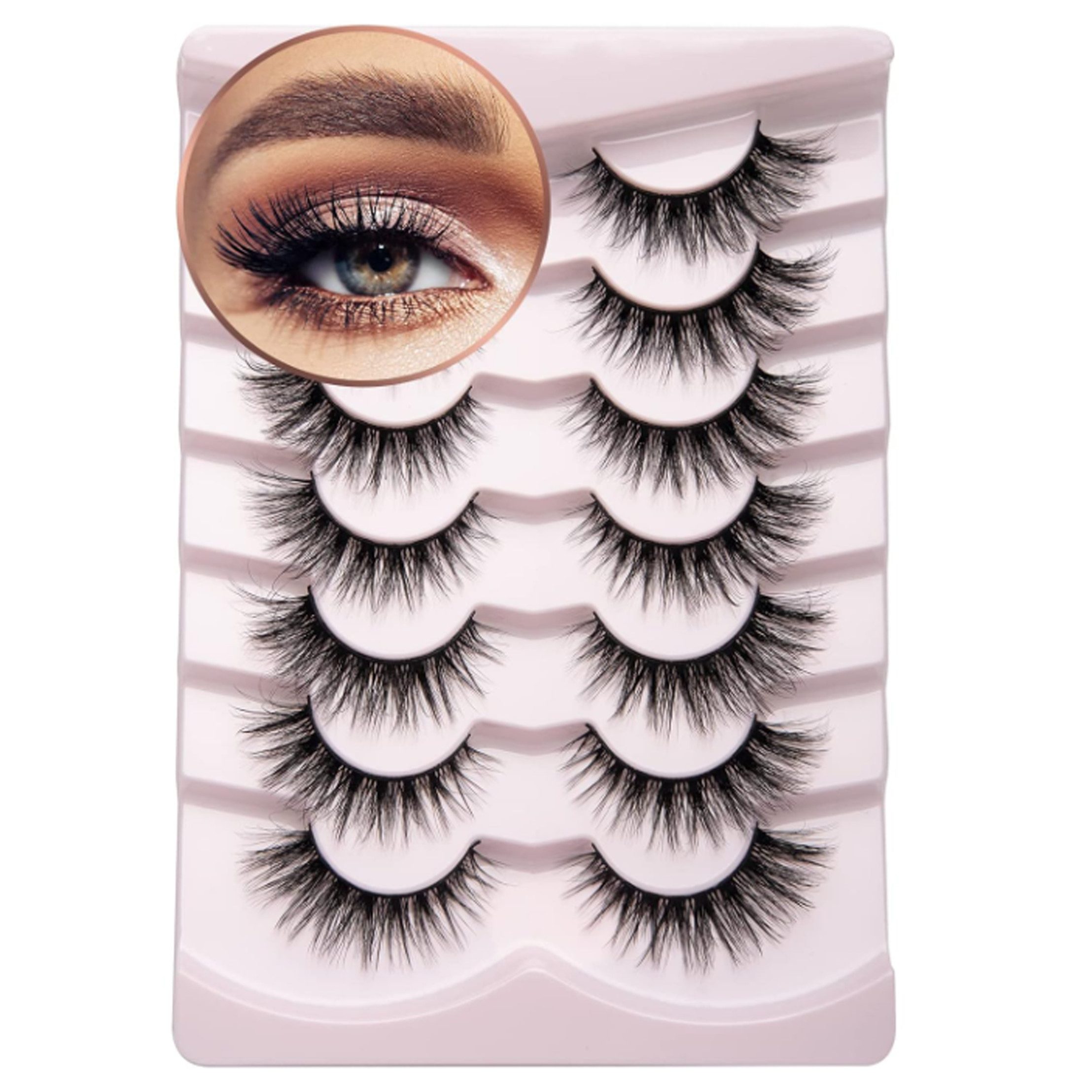 KINSI Bandwimpern Fuchs-Augen Wimpern Natural Look,Geschwungene & Voluminöse Wimpern, 2 tlg., Tages- & Abendmake-up
