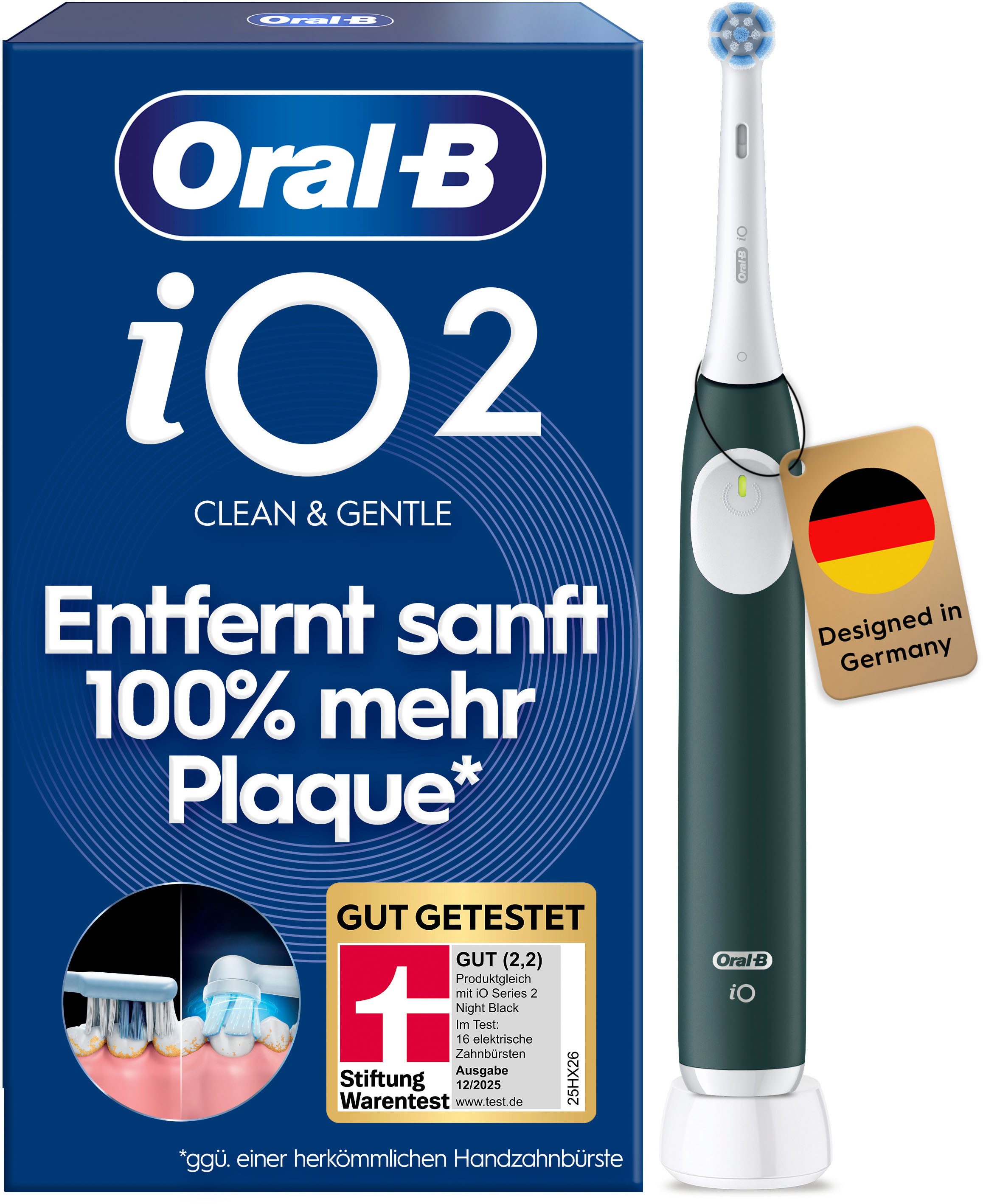 Oral-B Elektrische Zahnbürste Oral-B iO Series 2, Aufsteckbürsten: 1 St., für die sanfte Reinigung