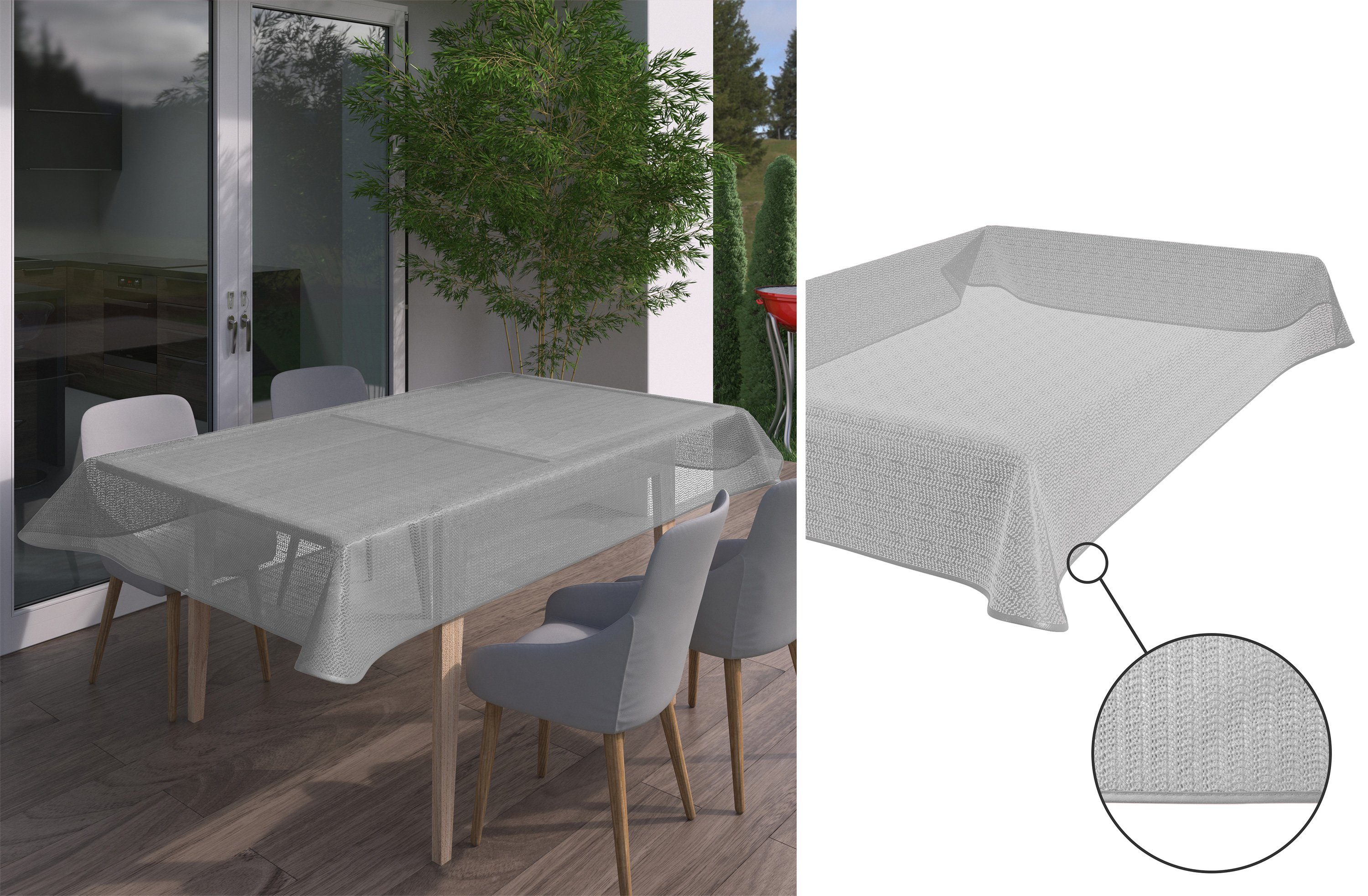 Beautex Tischdecke Tokio Weichschaum Tischdecke mit Paspelband, Garten, Balkon, Terrasse (1-tlg), Waschbar bis 30°C, mit Paspelband & Sonnenschutz-Imprägnierung