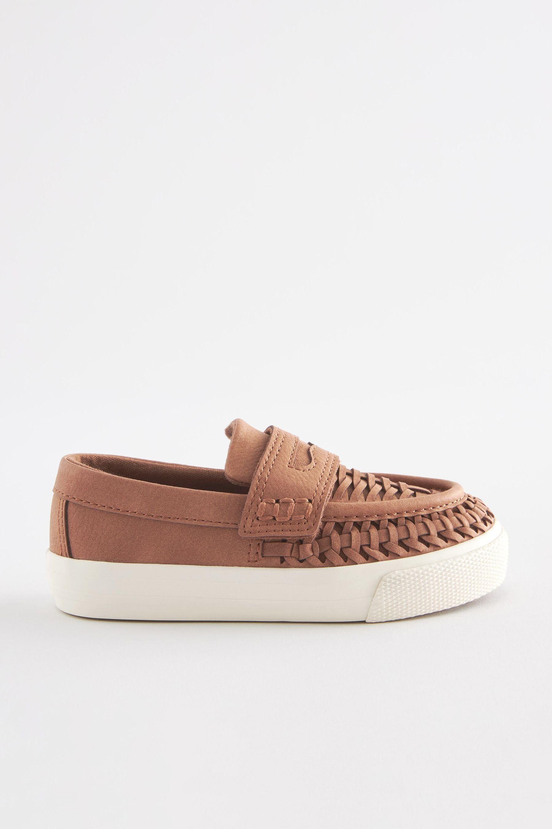 Next Slipper aus (1-tlg) Loafer Brown Webstoff Tan