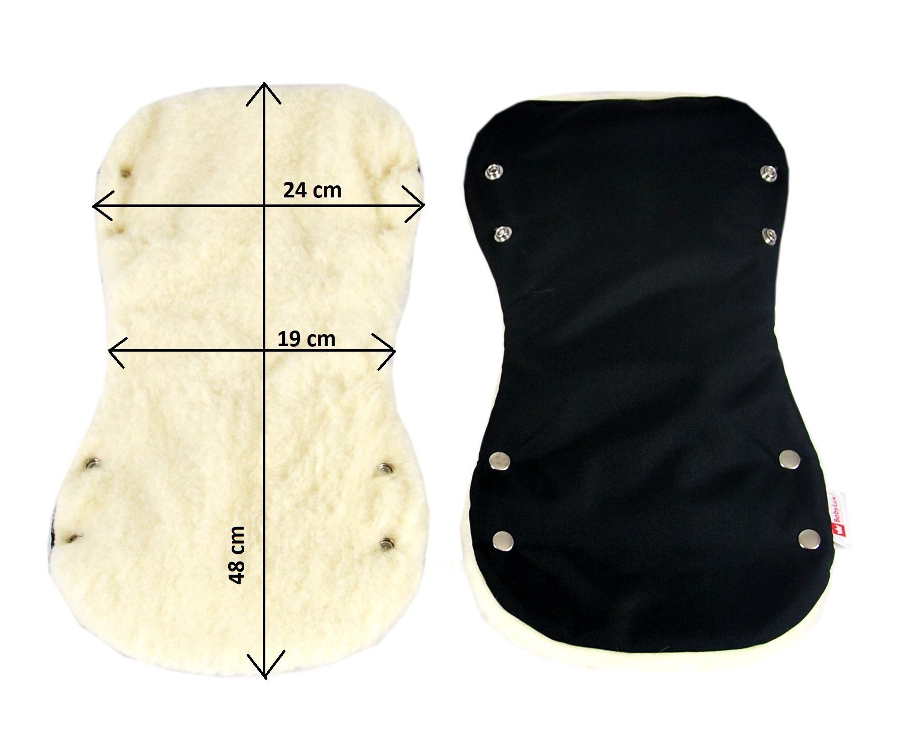 BabyLux Kinderwagen-Handwärmer BABYLUX Handmuff Handwärmer Kinderwagen Buggy Handschuh Lammwolle, 11. Schwarz + Lammwolle