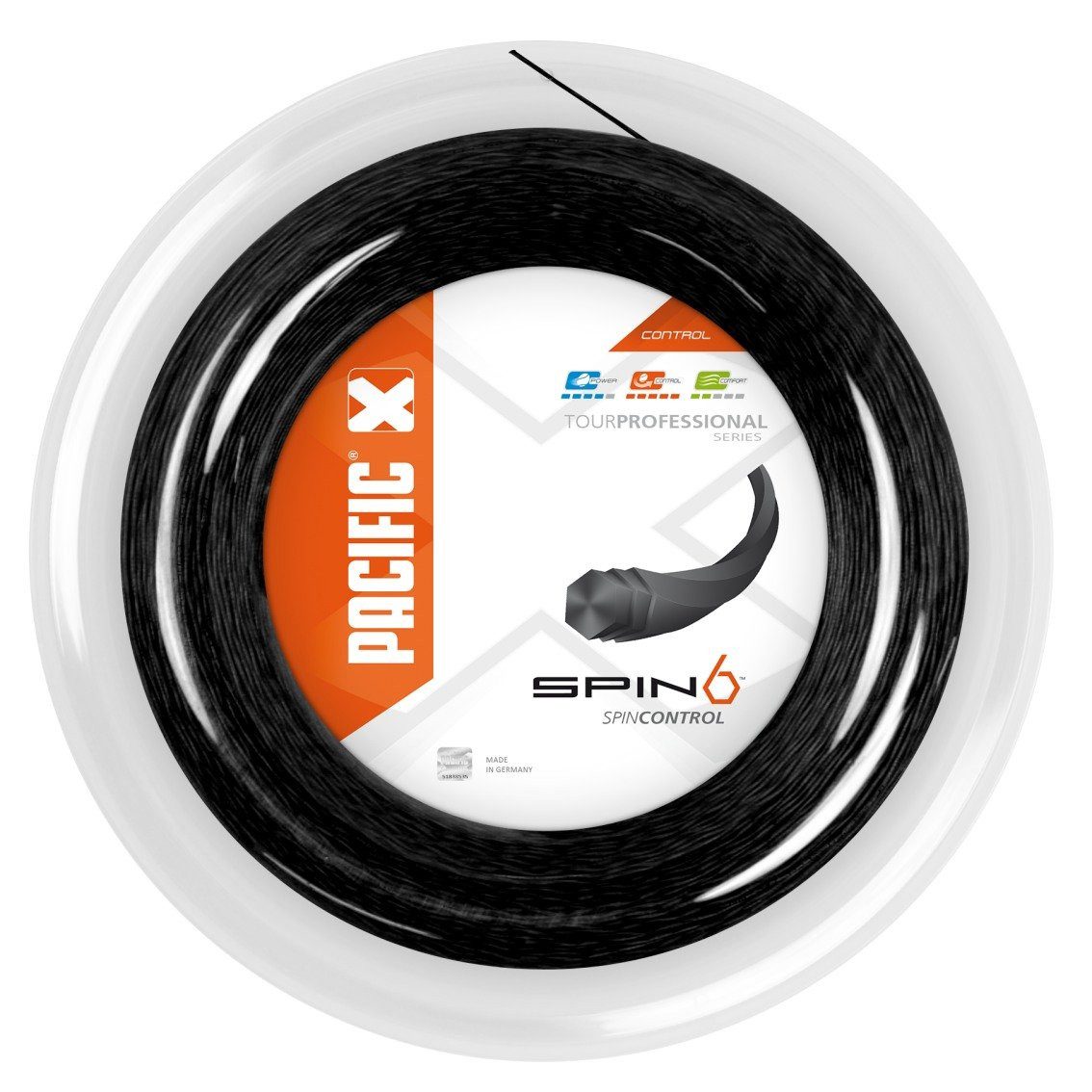 Tennissaite Spin 6 1.25 (Haltbarkeit+Spin) schwarz 200m Rolle