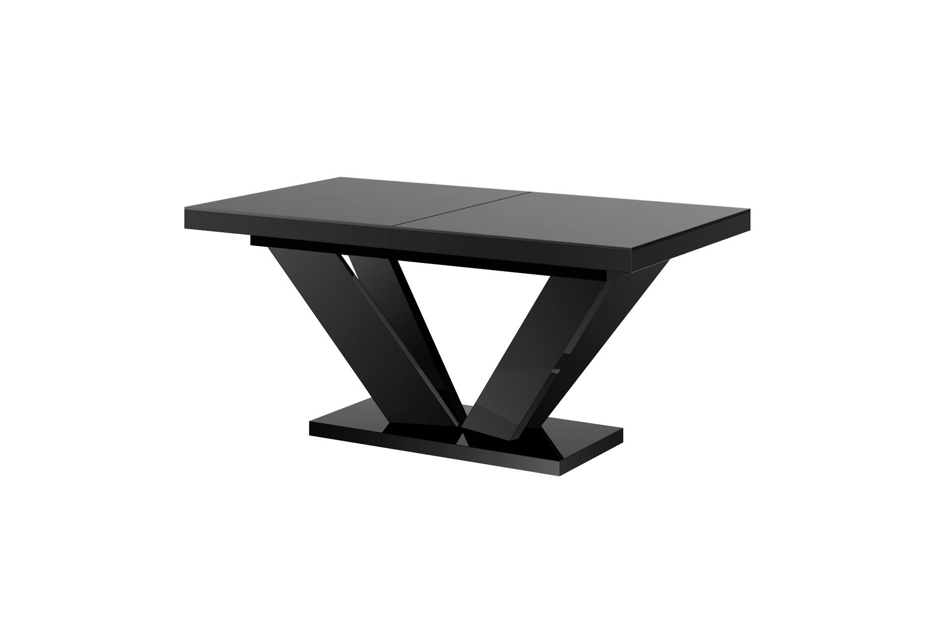 Esstisch 160 Hochglanz Design designimpex cm HEU-111 Tisch 256 ausziehbar Schwarz bis