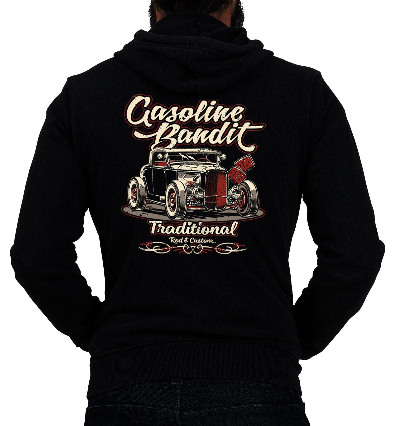 Kapuzensweatjacke für Hot Rod und Oldtimer Fans: Traditional Rod & Custom
