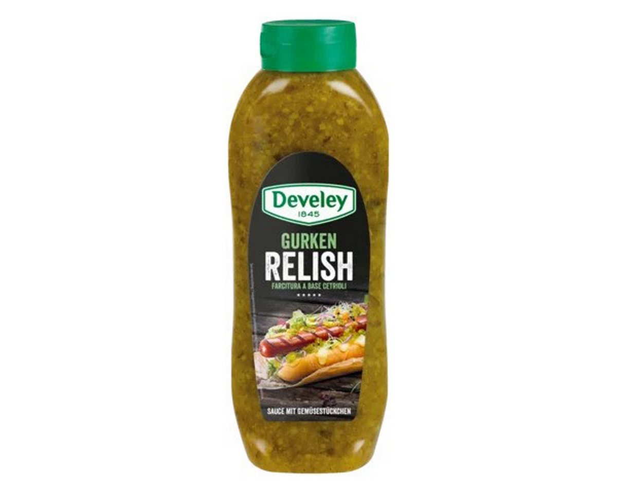 Develey Saucen, Develey Gurken Relish Sauce mit knackigen Gemüsestückchen 875ml