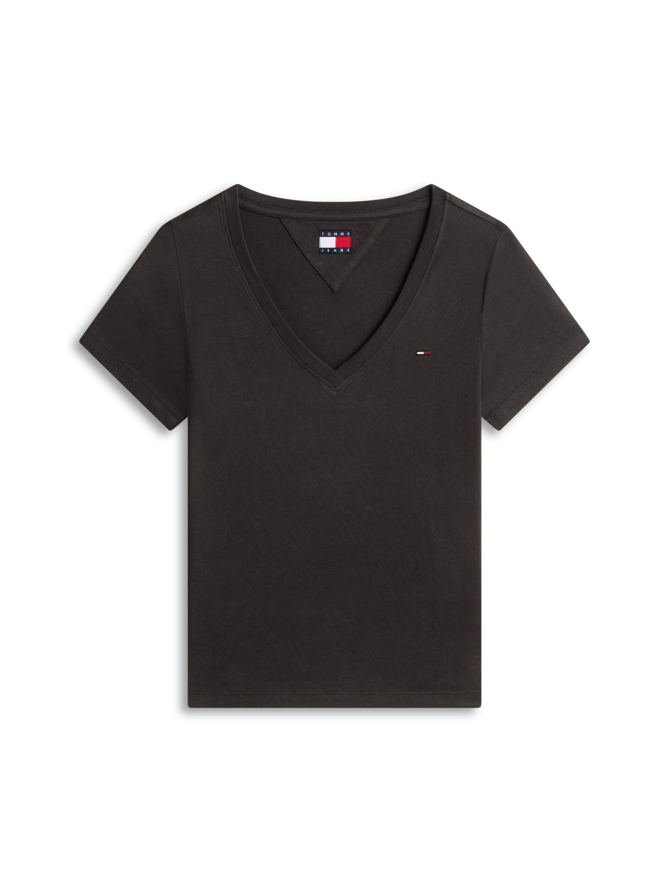 Tommy Jeans Kurzarmshirt TJW SLIM V-NECK TEE mit Logo-Stickerei