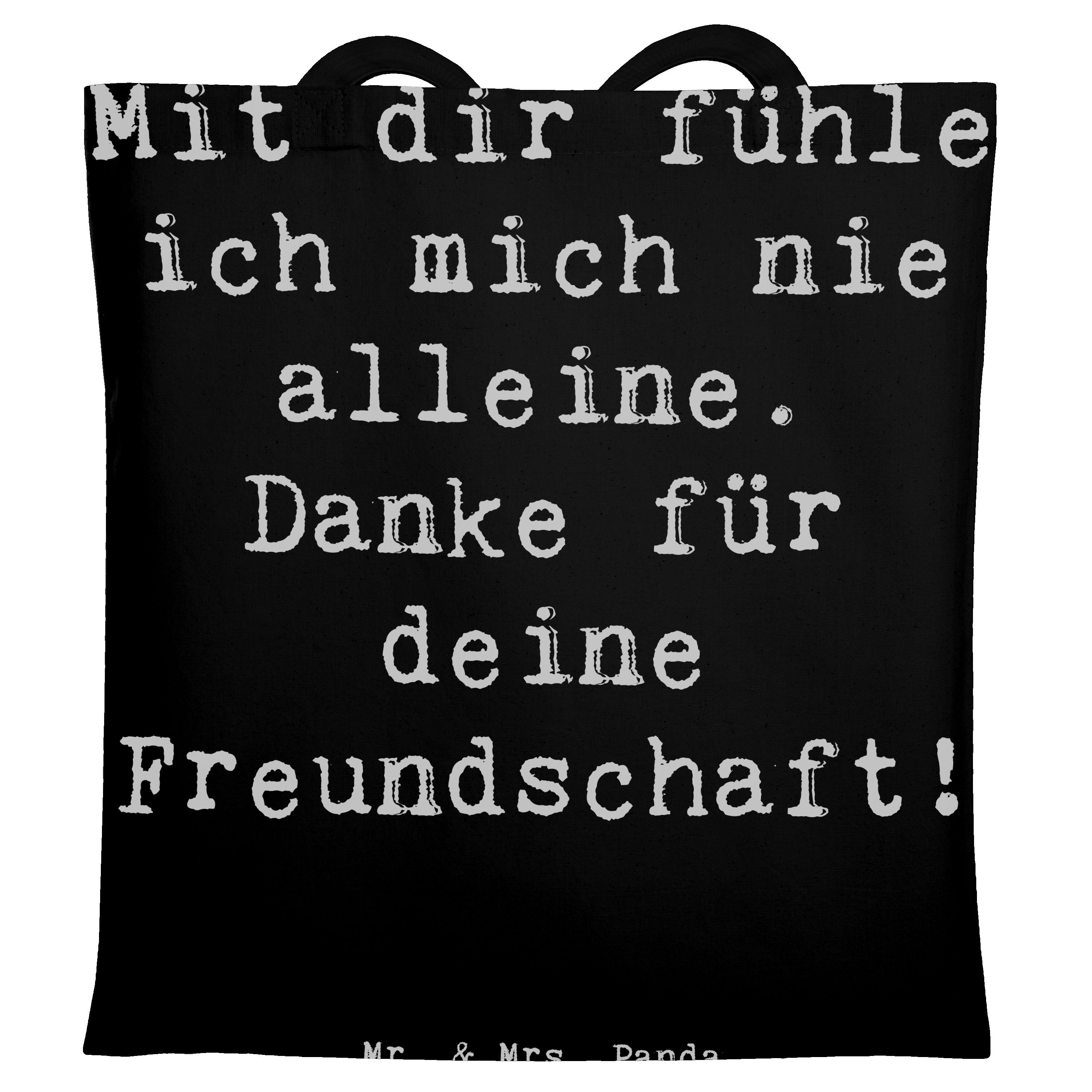 Tragetasche Beste Freundin - Schwarz - Geschenk, nie alleine, Jutebeutel, Beutelt