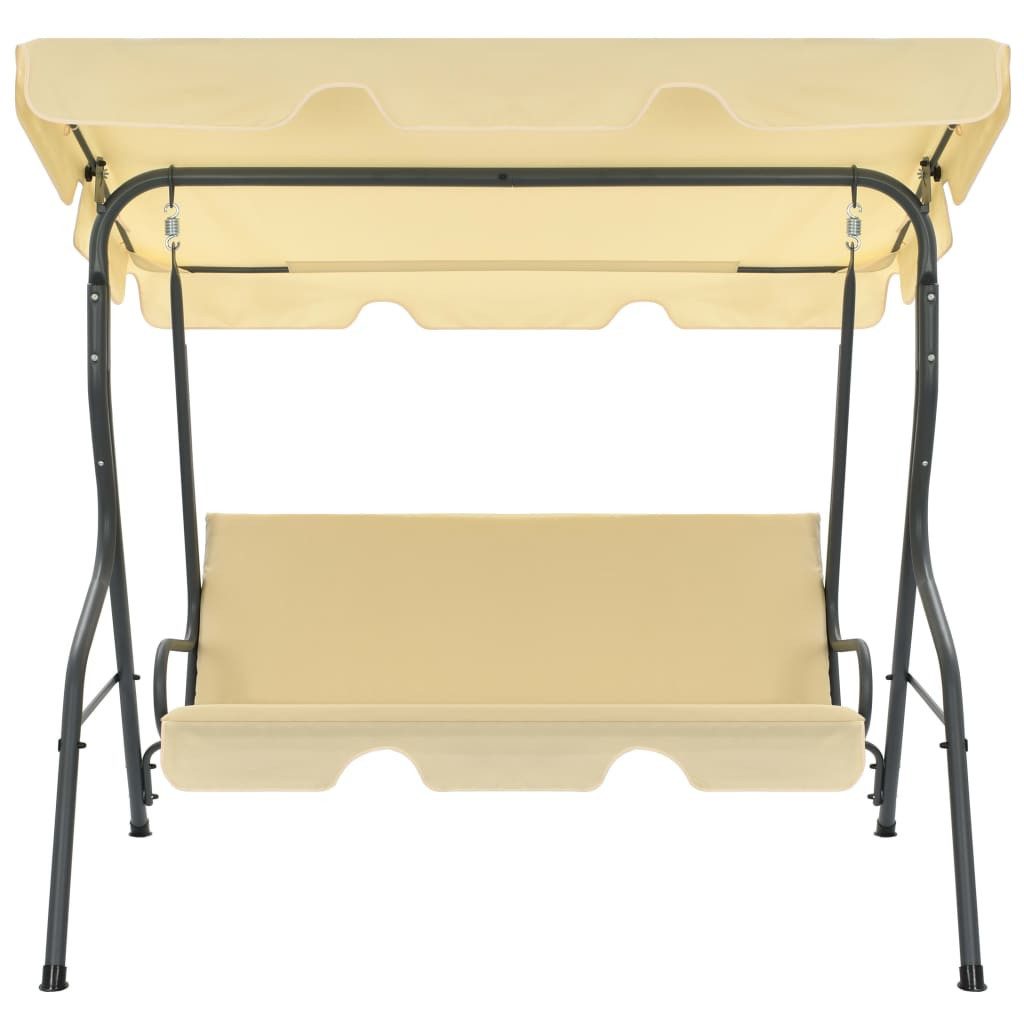 vidaXL Hollywoodschaukel 170 x 110 x 153 cm Hollywoodschaukel Cremeweiß 170x110x153 cm, Textilene