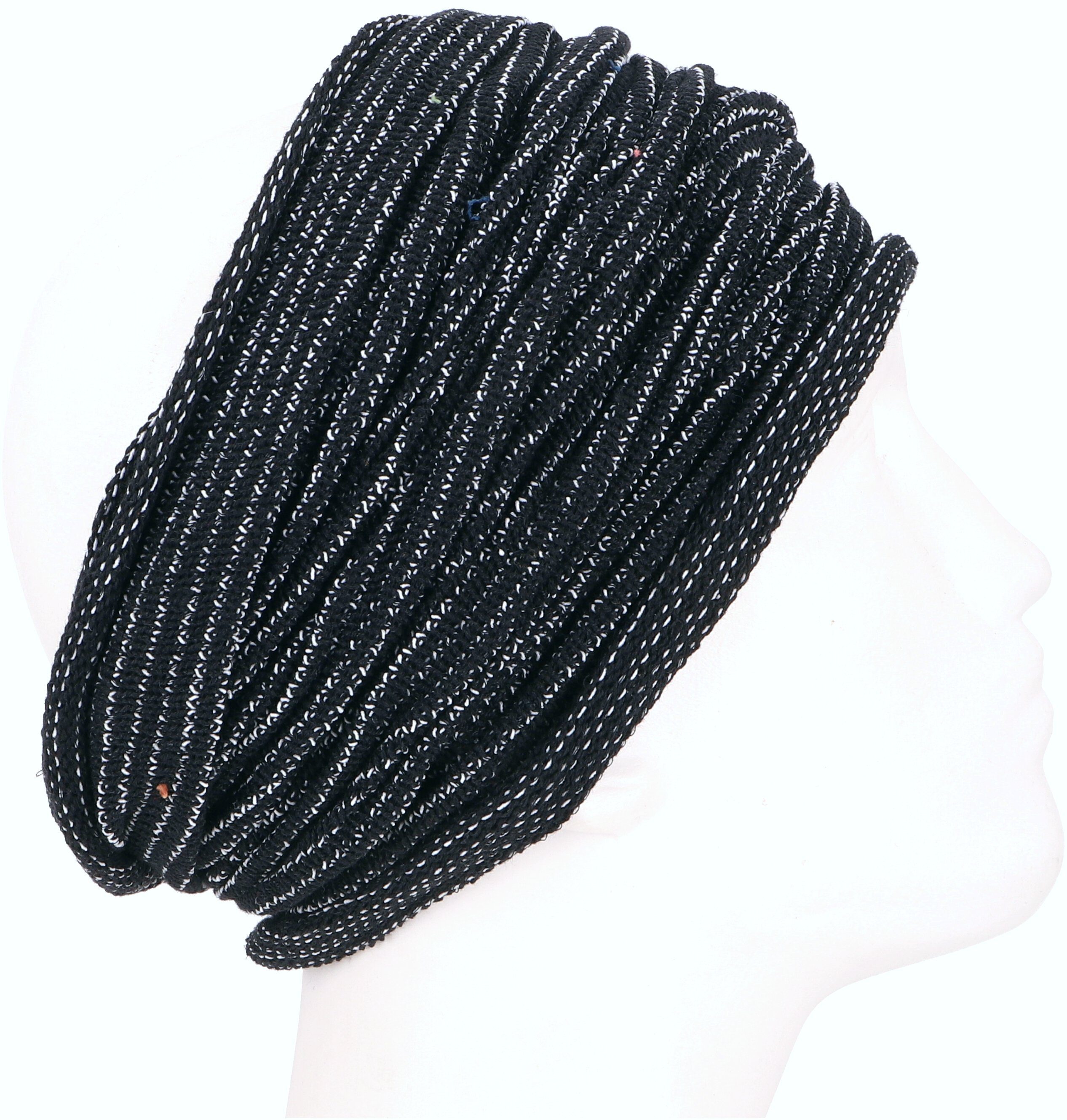 Guru-Shop Stirnband Magic Hairband, Dread schwarz/weiß Wrap, Loopschal Schlauchschal