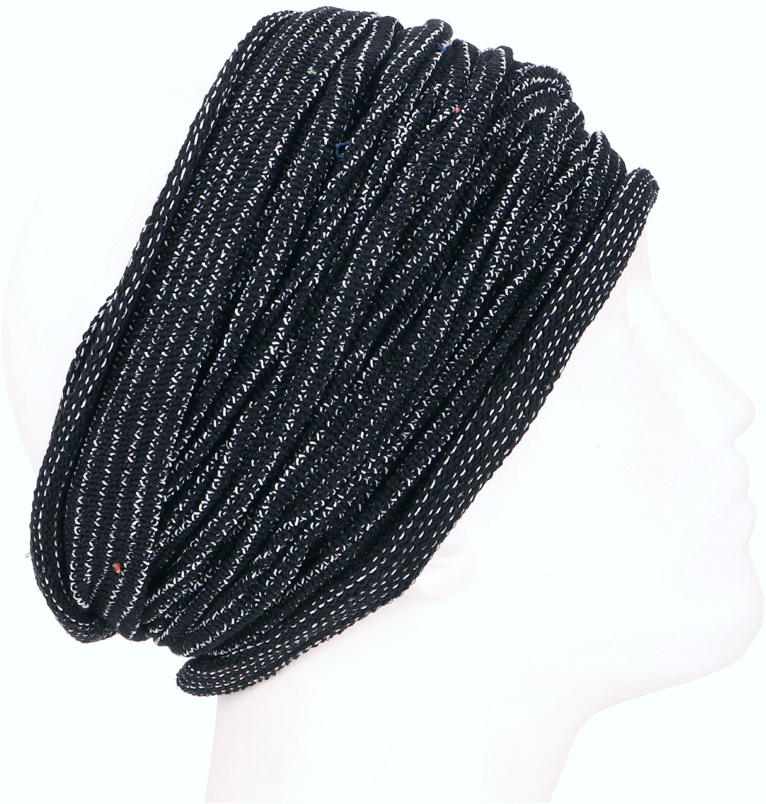 Guru-Shop Stirnband Magic Hairband, Schlauchschal,.. Dread Wrap, Loopschal schwarz/weiß