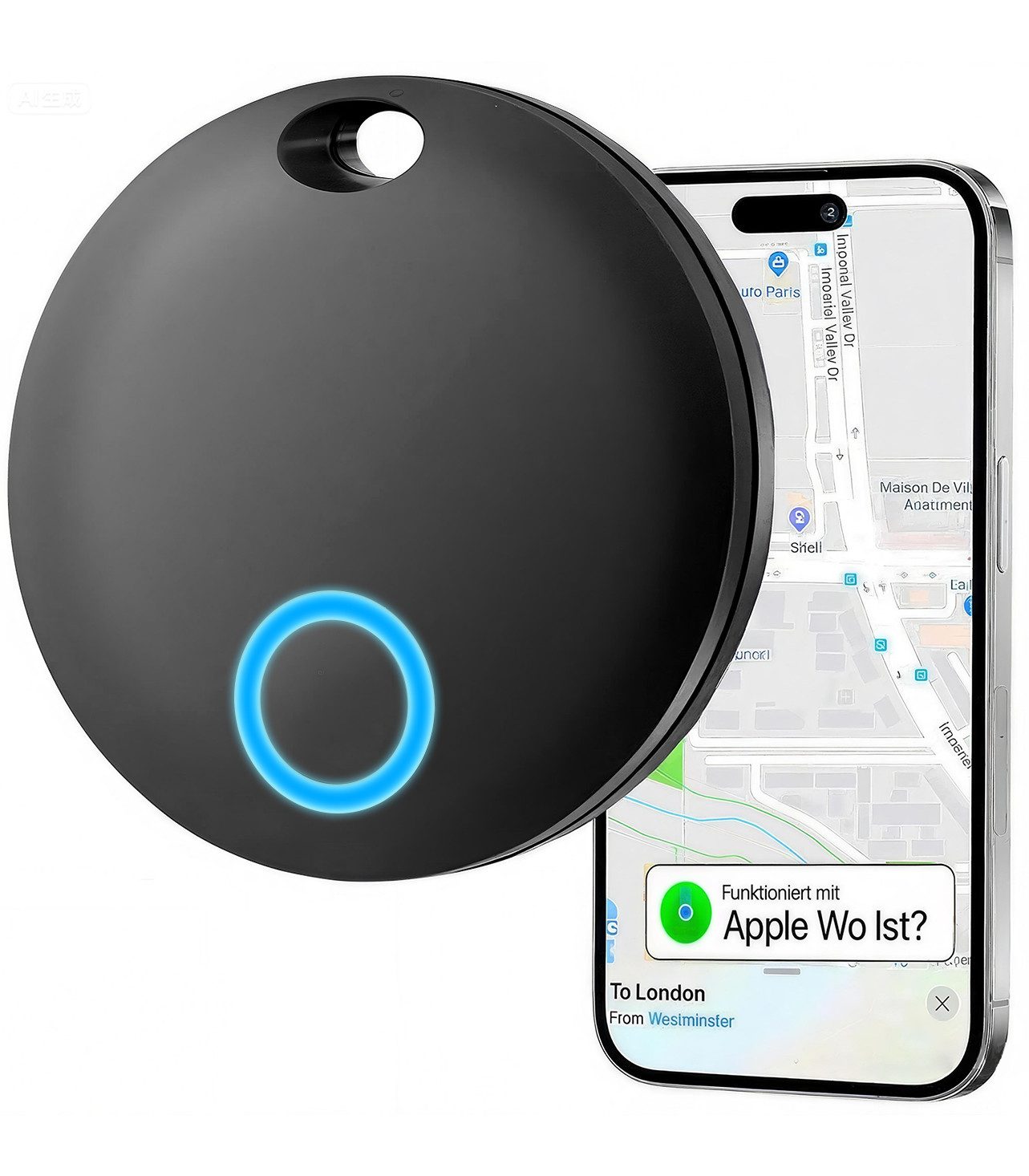AirTag mit LED, Smart Tag mit Apple Wo ist APP (nur iOS), GPS-Tracker Bluetooth-Tracker