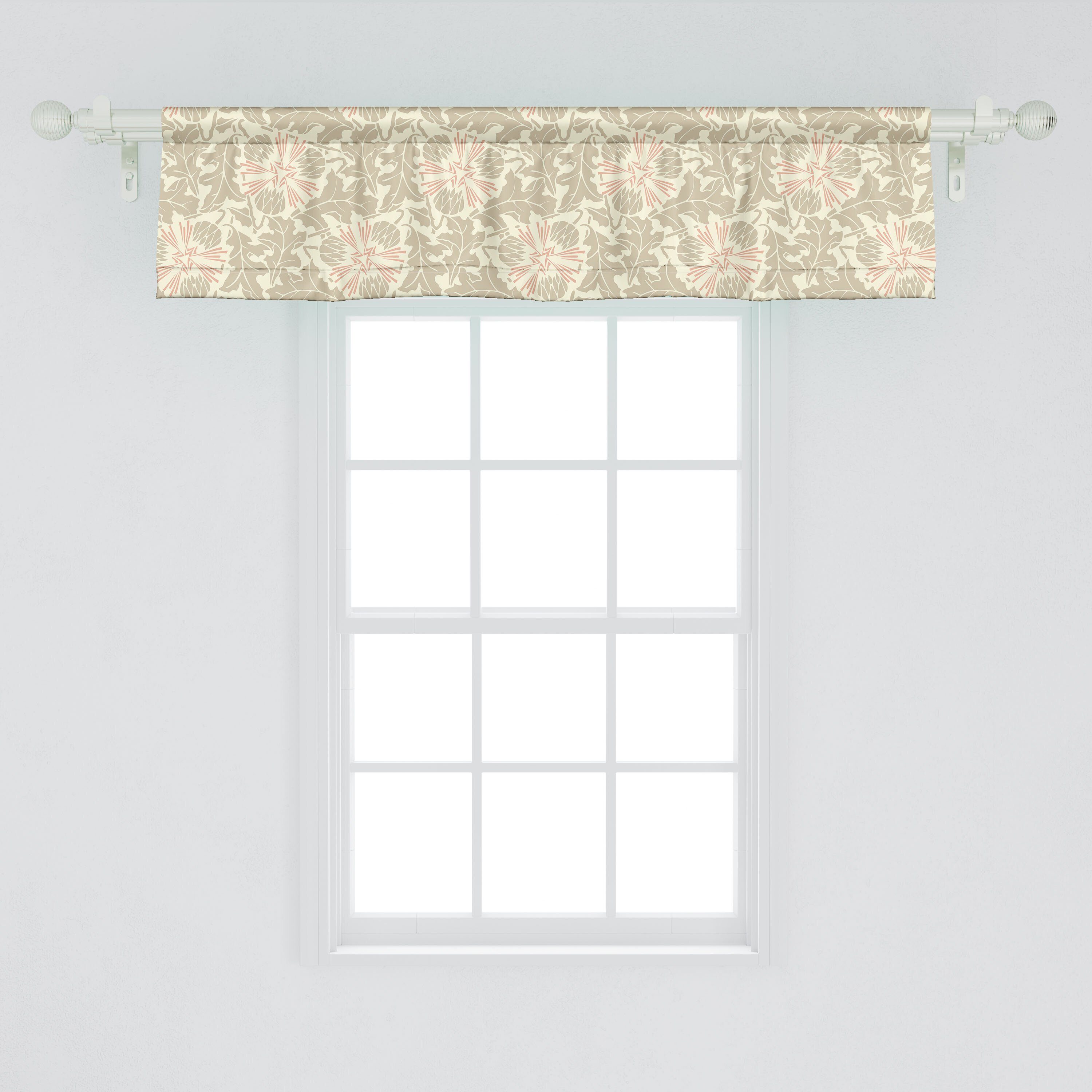 Scheibengardine Vorhang Abstrakt mit Microfaser, Löwenzahn-Blume Stangentasche, Volant Abakuhaus, Küche Schlafzimmer Vintage Dekor für